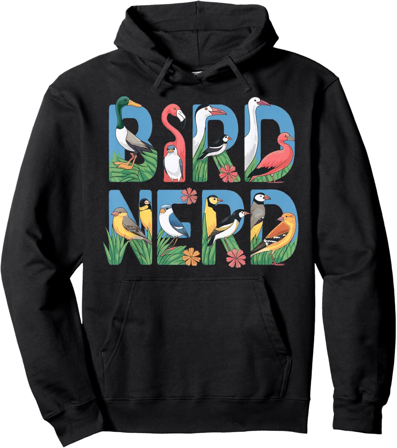 Bird Nerd Bird Watching Birding: & Graphic Hoodie - Hoodie | Black