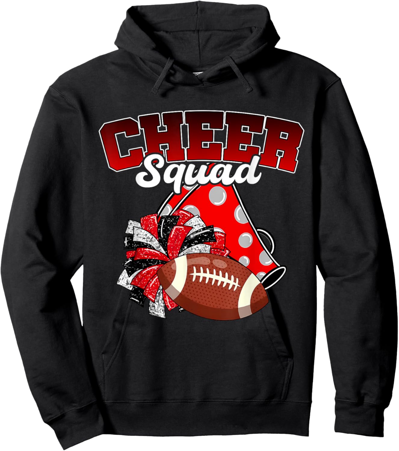 Cheer Squad Funny Shirt Cheerleader Cheerleading Red Women Hoodie - Hoodie | Black