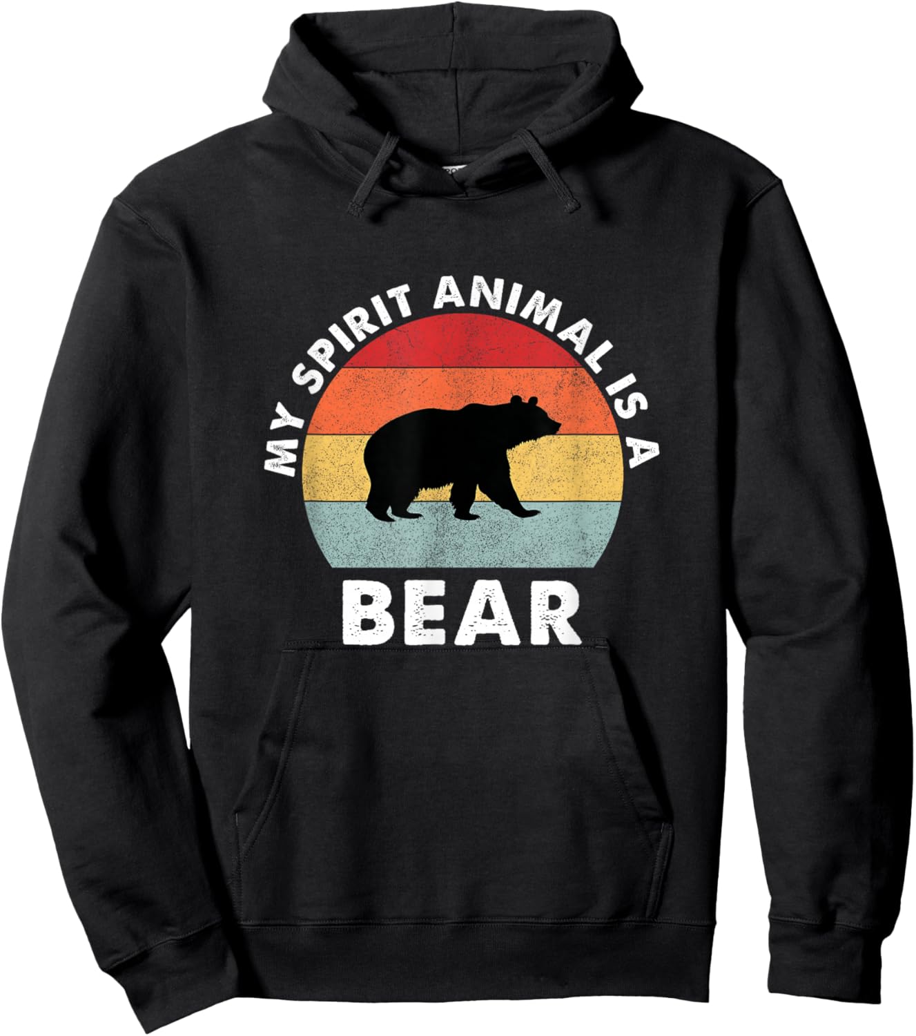 Vintage My Spirit Animal Is A Bear Hoodie - Hoodie | Black