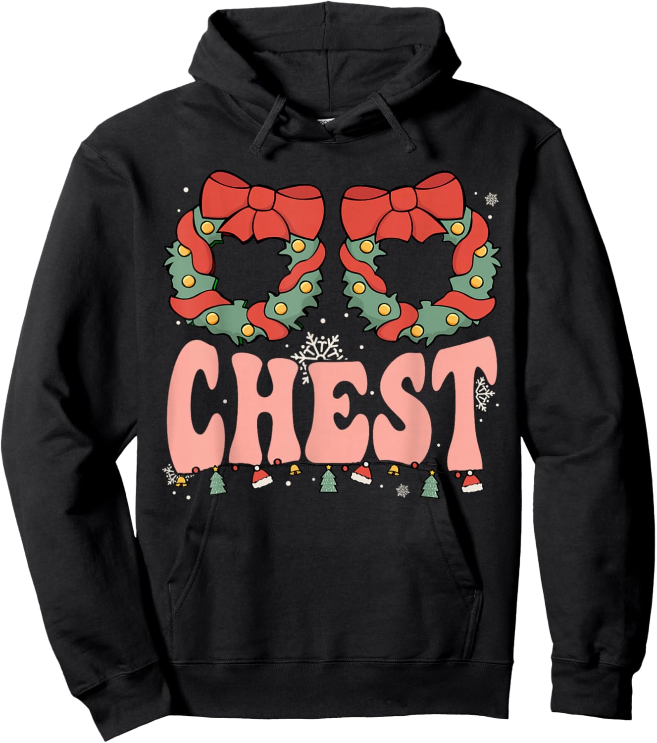 Retro Groovy Chest Nuts Matching Chestnuts Christmas Couples Hoodie - Hoodie | Black