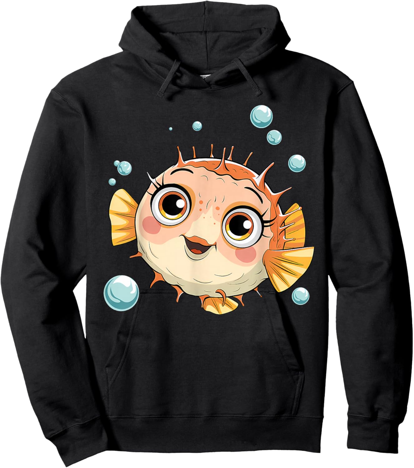 Puffer Fish Blowfish Bubbles Hoodie - Hoodie | Black