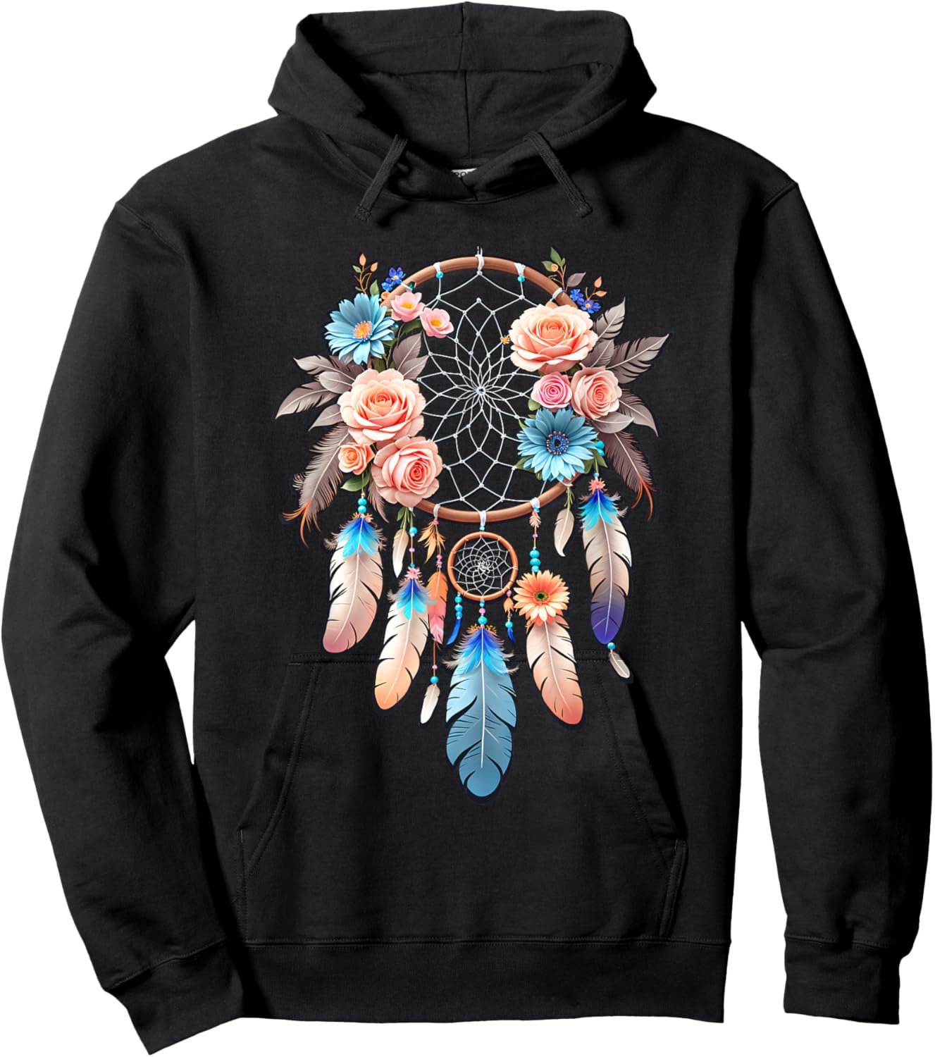 Boho Dream Catcher Native American Indian Indigenous Women Hoodie - Hoodie | Black