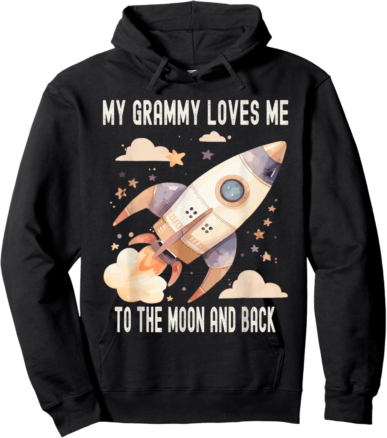 My Grammy Loves Me To The Moon And Back Hoodie - Hoodie | Black