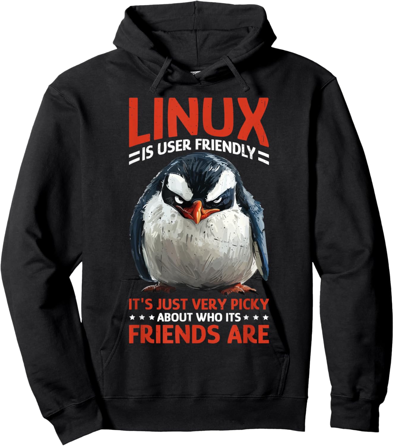 Linux Is User-Friendly Just Picky About Friends Hoodie - Hoodie | Black