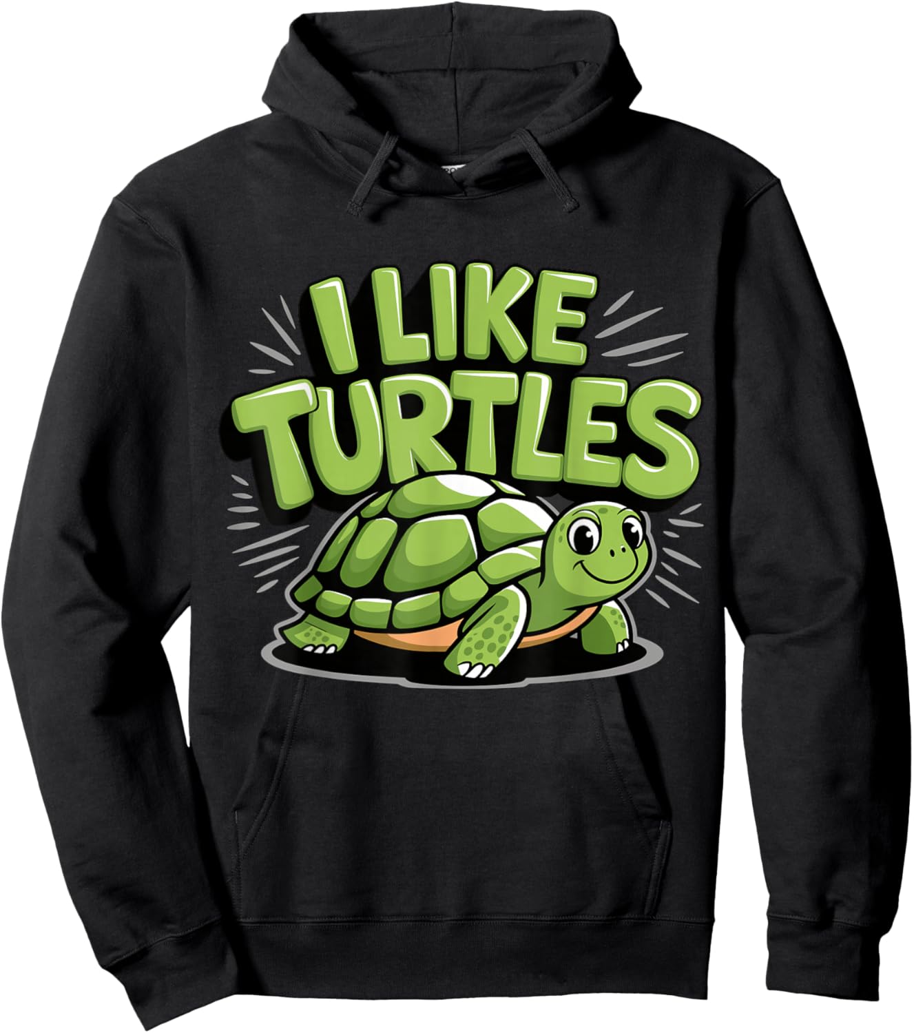 Magical and Funny Turtle lover Gifts -Kids, Girls Black Cartoon Turtleneck Small Classic Fit Short Sleeve Hoodie - Hoodie | Black