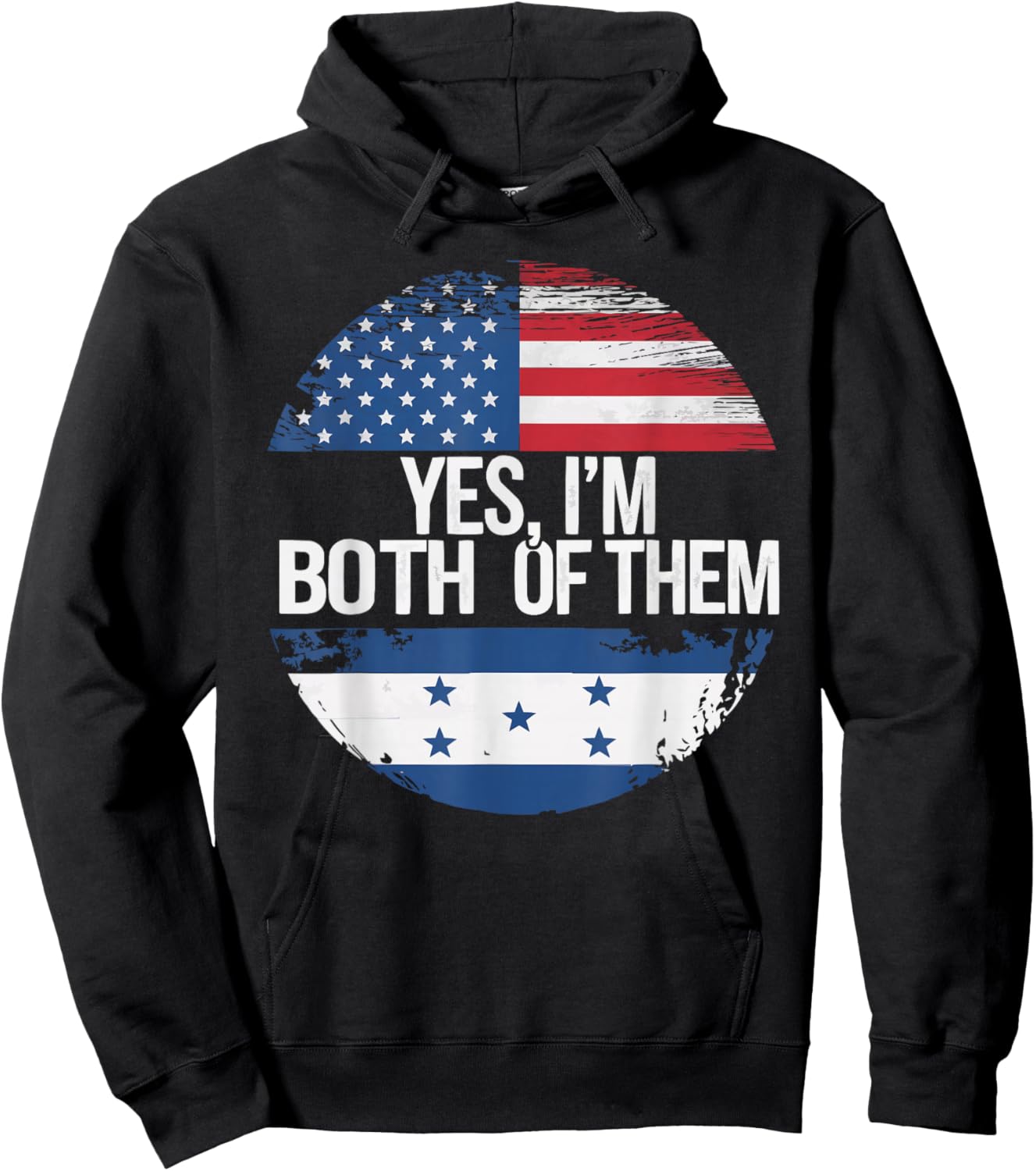 Half American Half Honduran USA Flag Honduras America Hoodie - Hoodie | Black