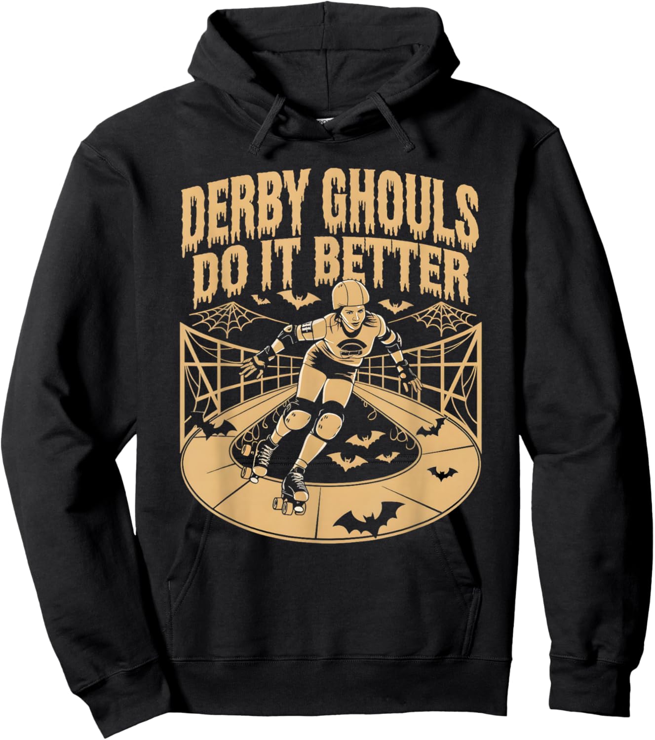Spooky Roller Derby Enthusiasts -Adults Halloween Derby Hoodie - Hoodie | Black