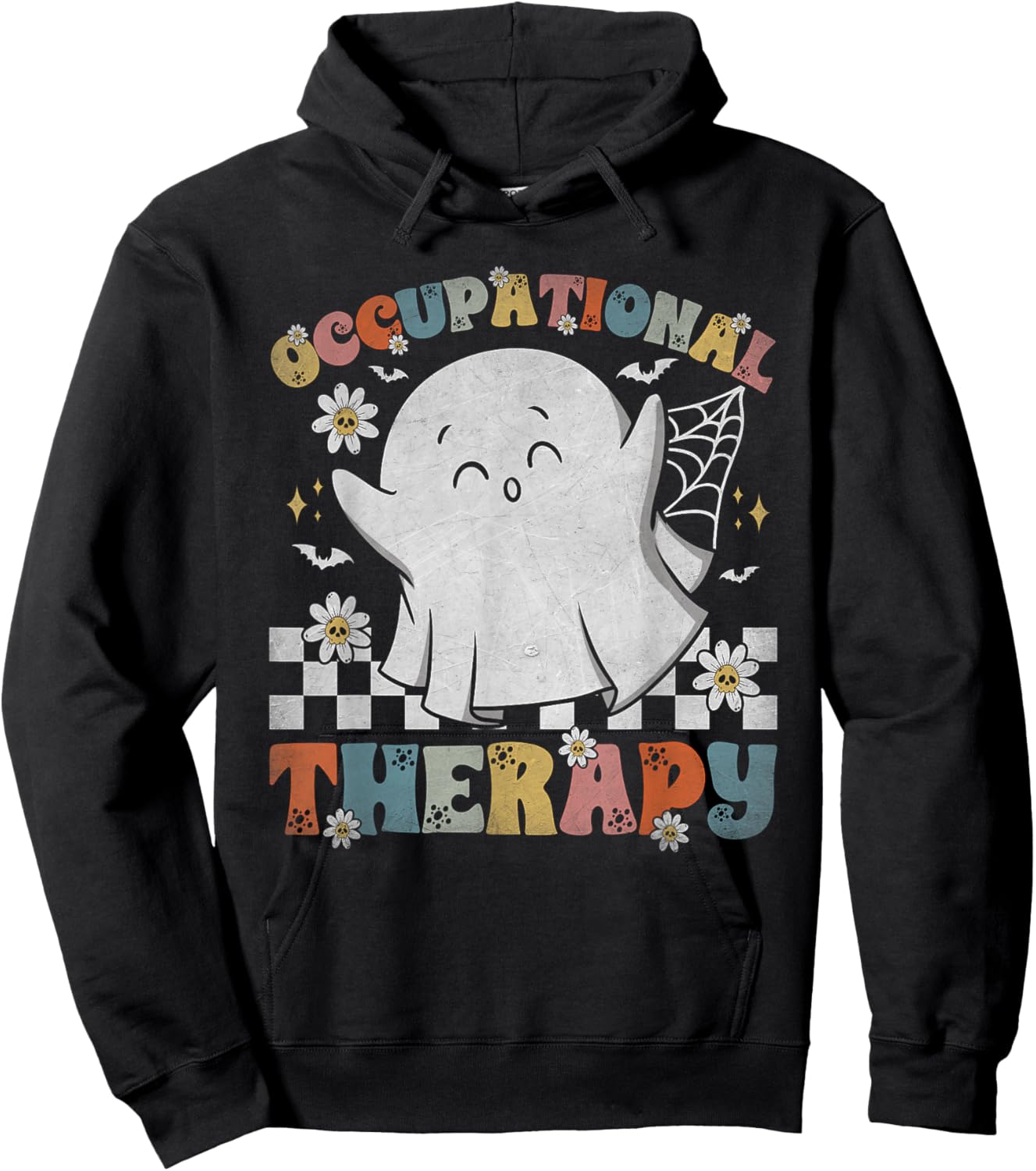 OT Occupational Therapy Halloween Retro Ghost OT Halloween Hoodie - Hoodie | Black