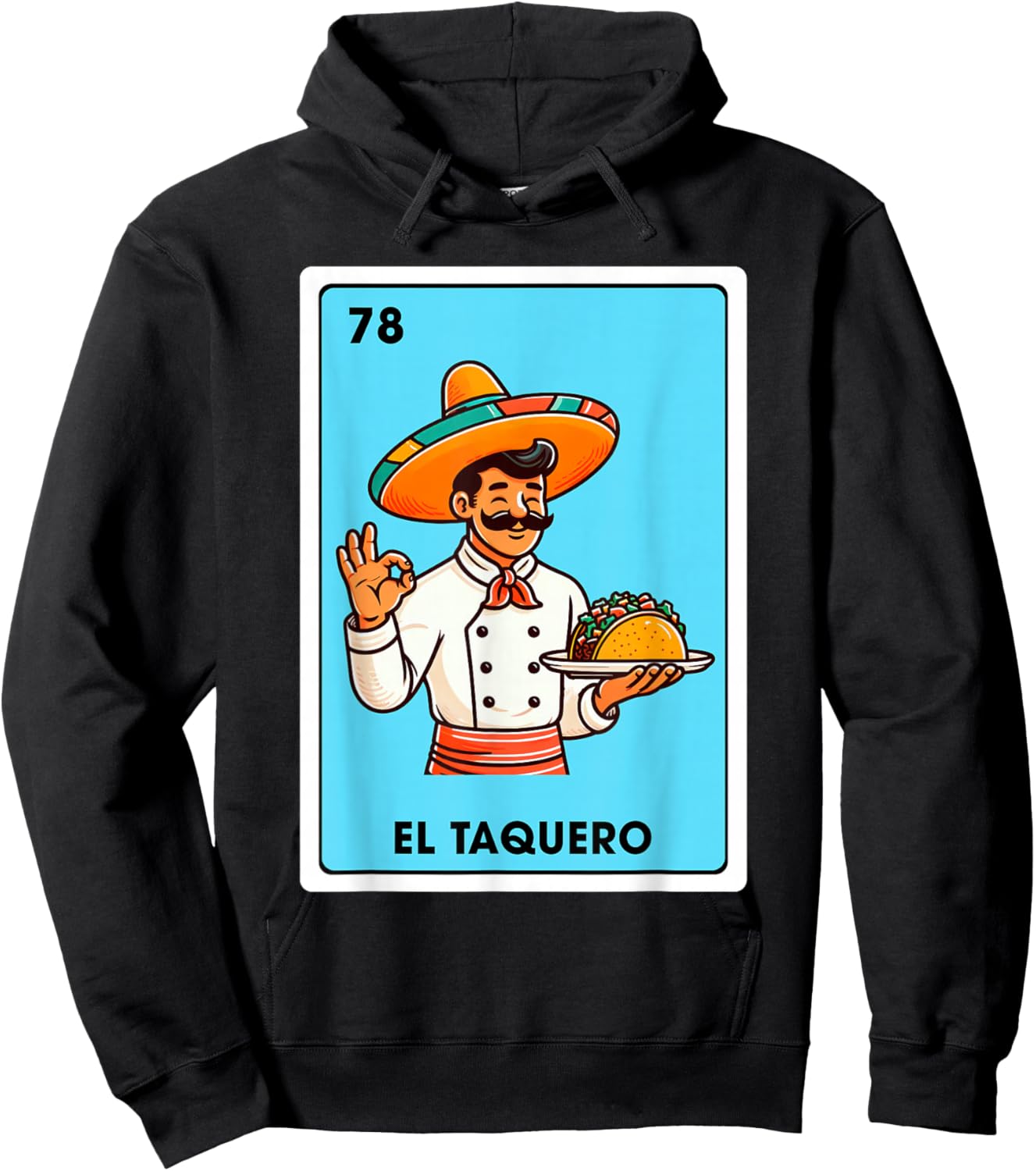 Mexican The Taco Maker Tacos El Taquero Mexican Bingo Card Hoodie - Hoodie | Black