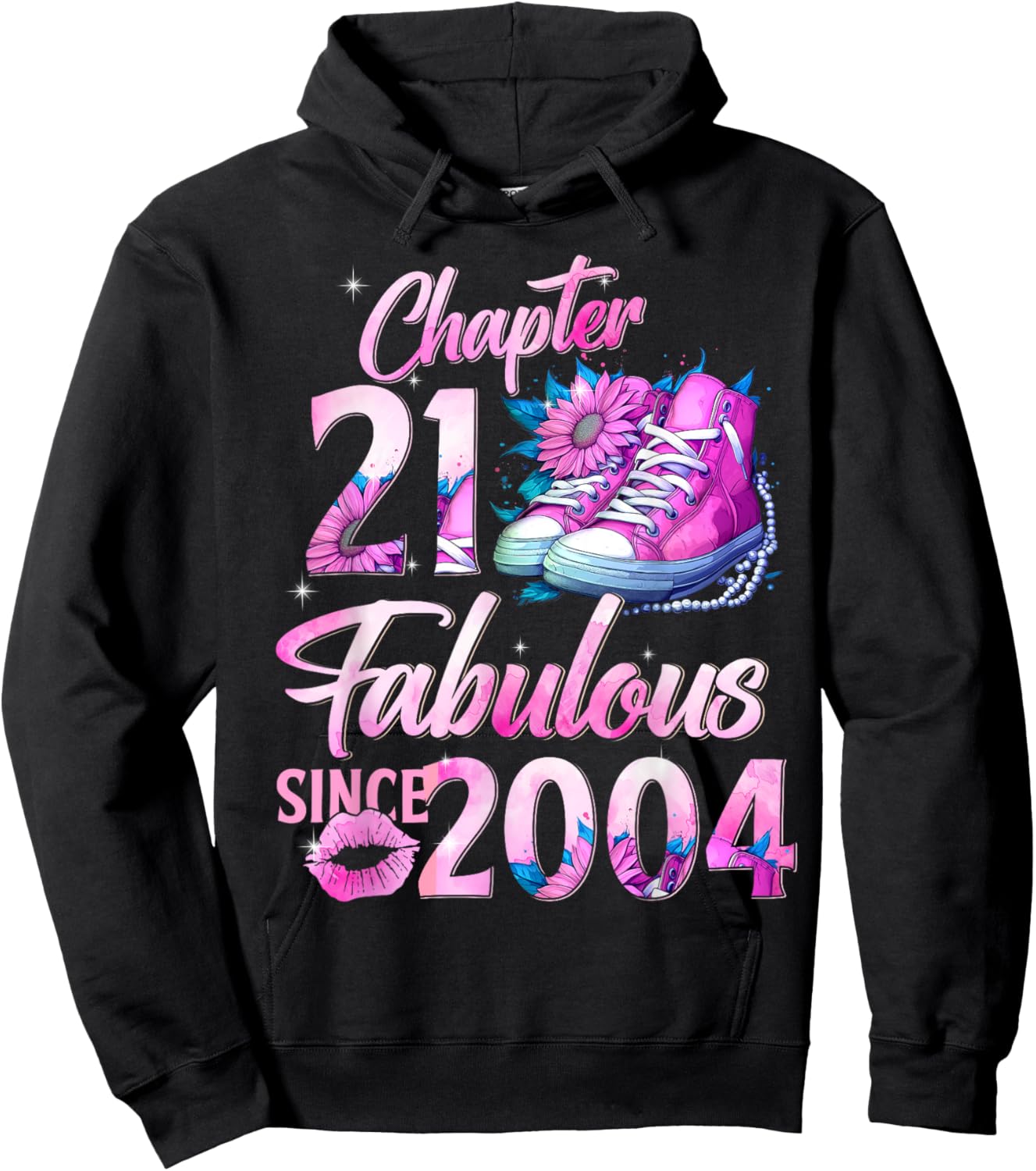 Chapter 21 Fabulous Since 2004 21st Birthday Queen Diamond Hoodie - Hoodie | Black
