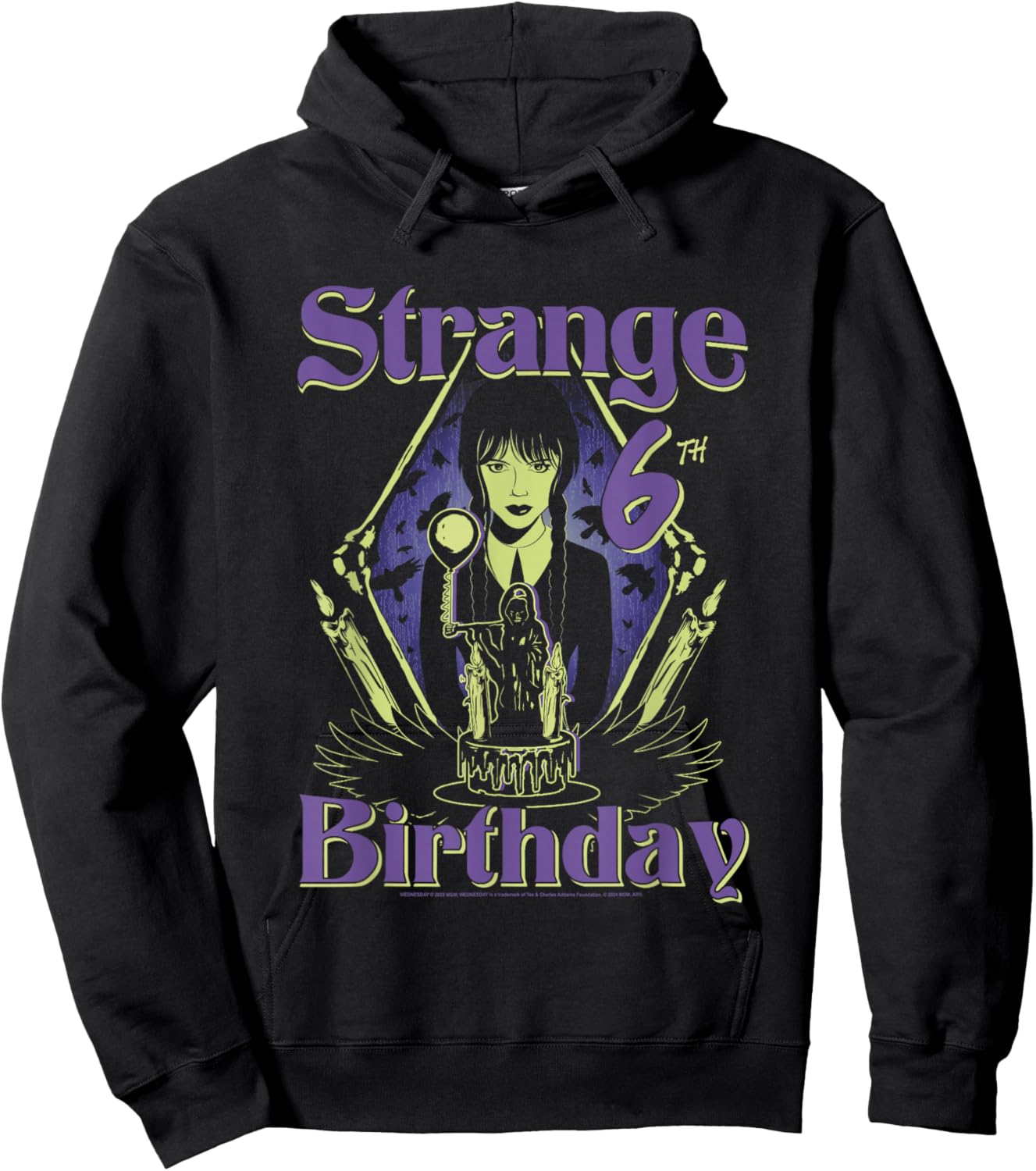 Wednesday Strange 6th Goth Birthday Big Wednesday Chest Logo Hoodie - Hoodie | Black
