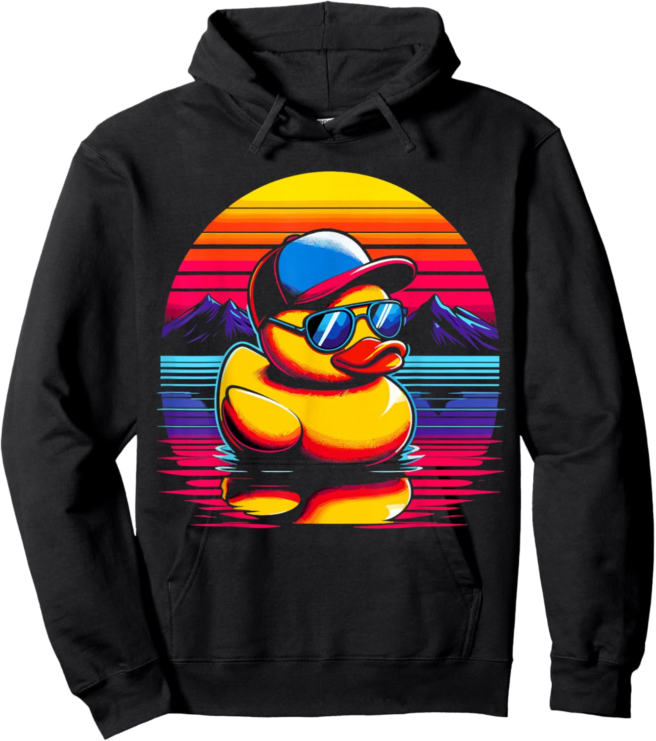 Cool Rubber Duck with Sunglasses Hoodie - Hoodie | Black