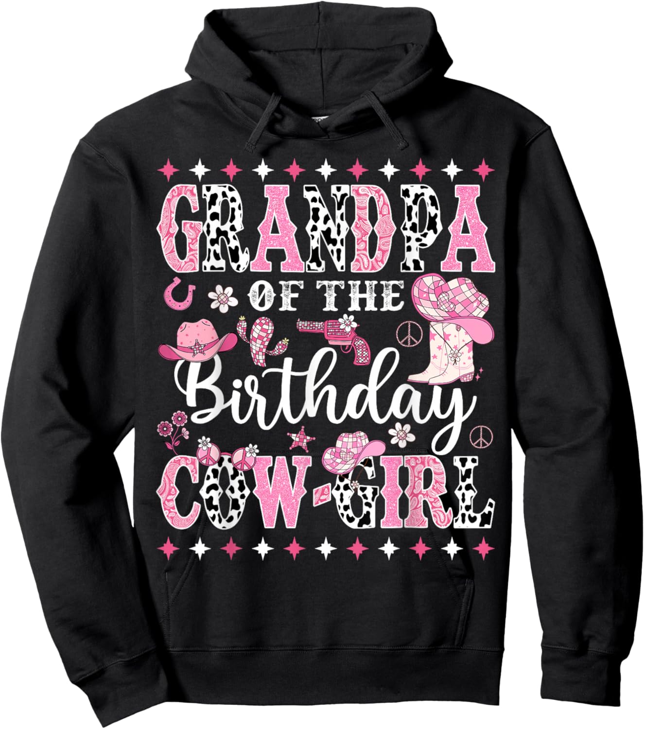 Grandpa Of The Birthday CowGirl Rodeo CowGirl Birthday Hoodie - Hoodie | Black