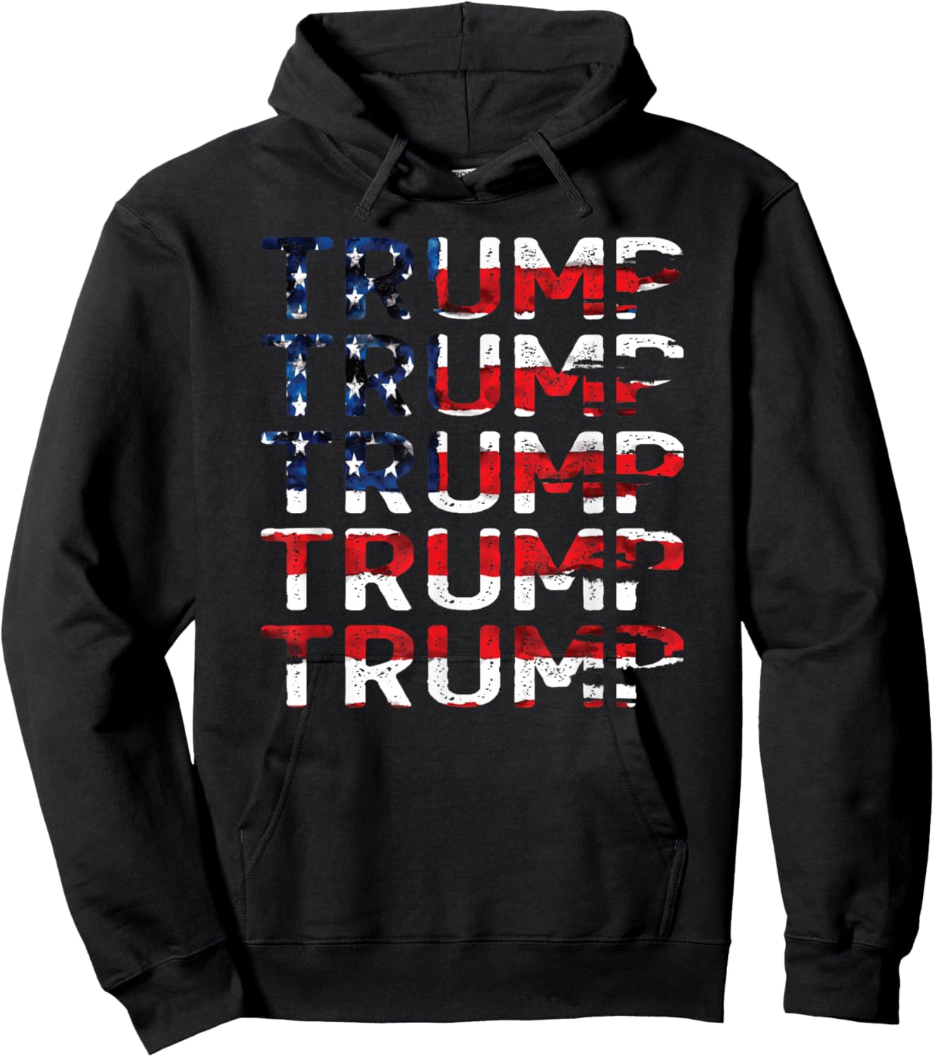 USA flag with a strong emphasis on patriotism Hoodie - Hoodie | Black