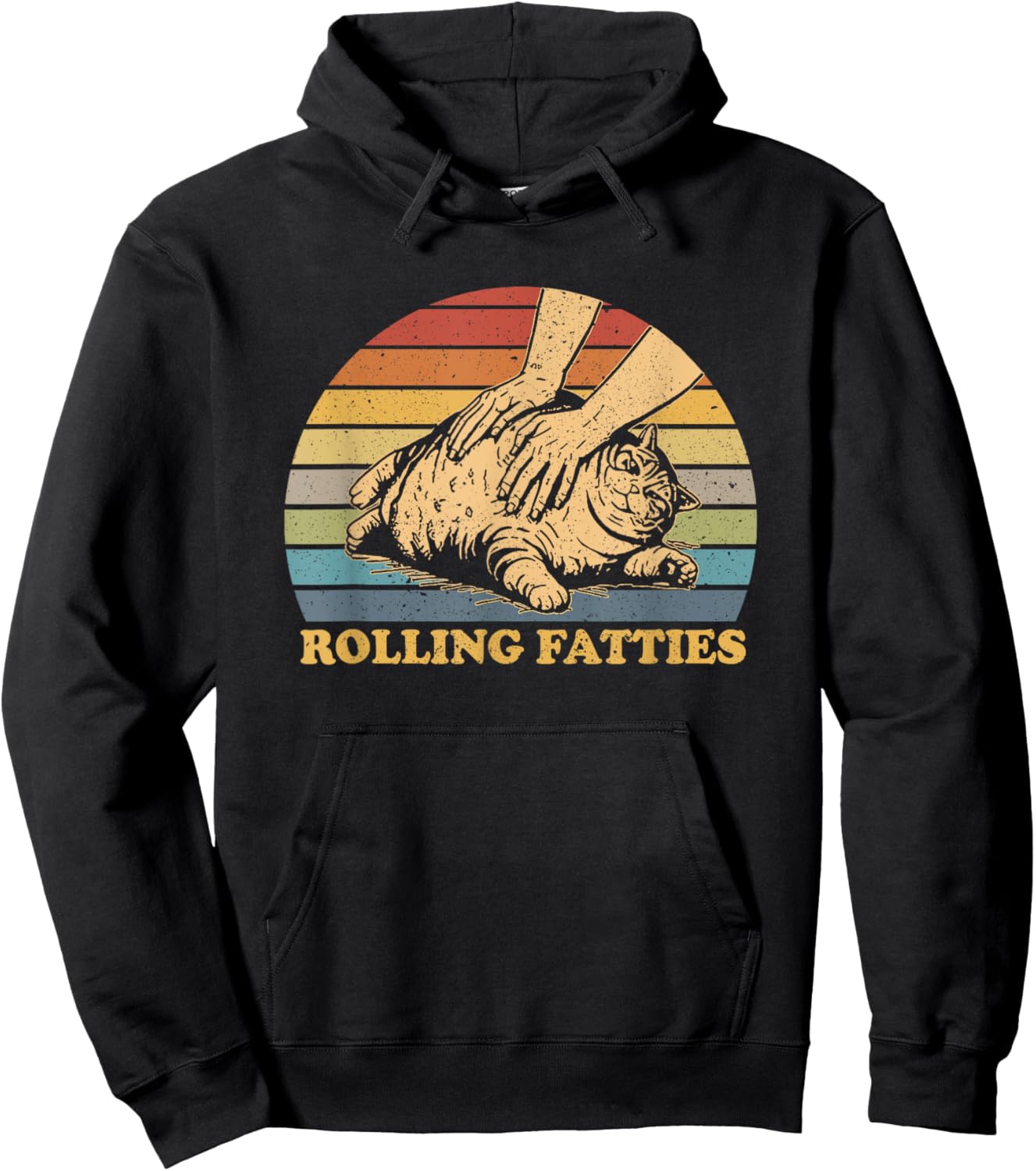 Cat Rolling Fatties Funny Men Women Hoodie - Hoodie | Black