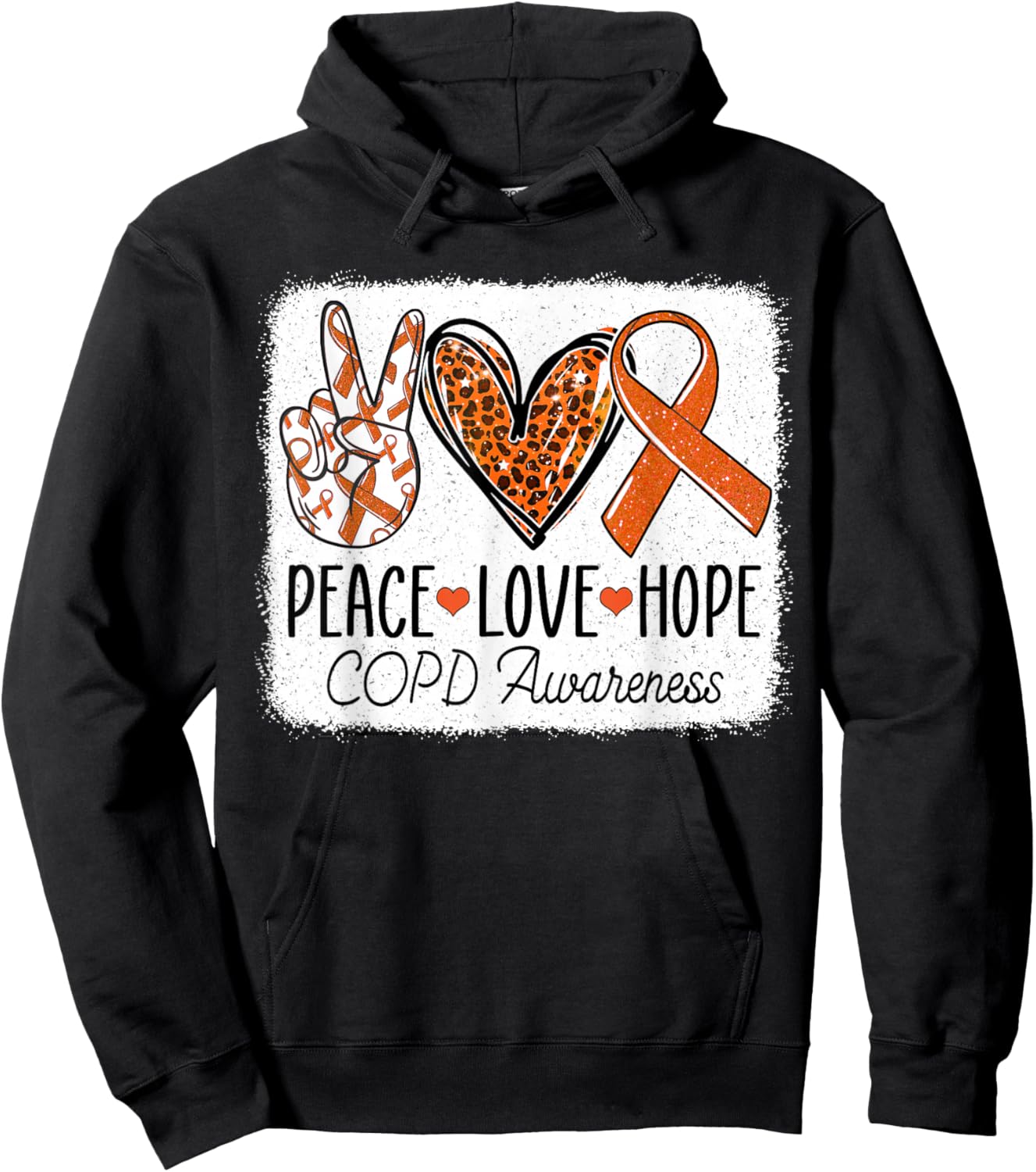 Peace Love Cure COPD Chronic Obstructive Pulmonary Disease Hoodie - Hoodie | Black