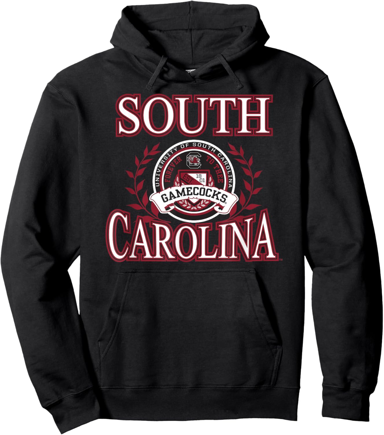 South Carolina Gamecocks Laurels Black Officially Licensed Hoodie - Hoodie | Black