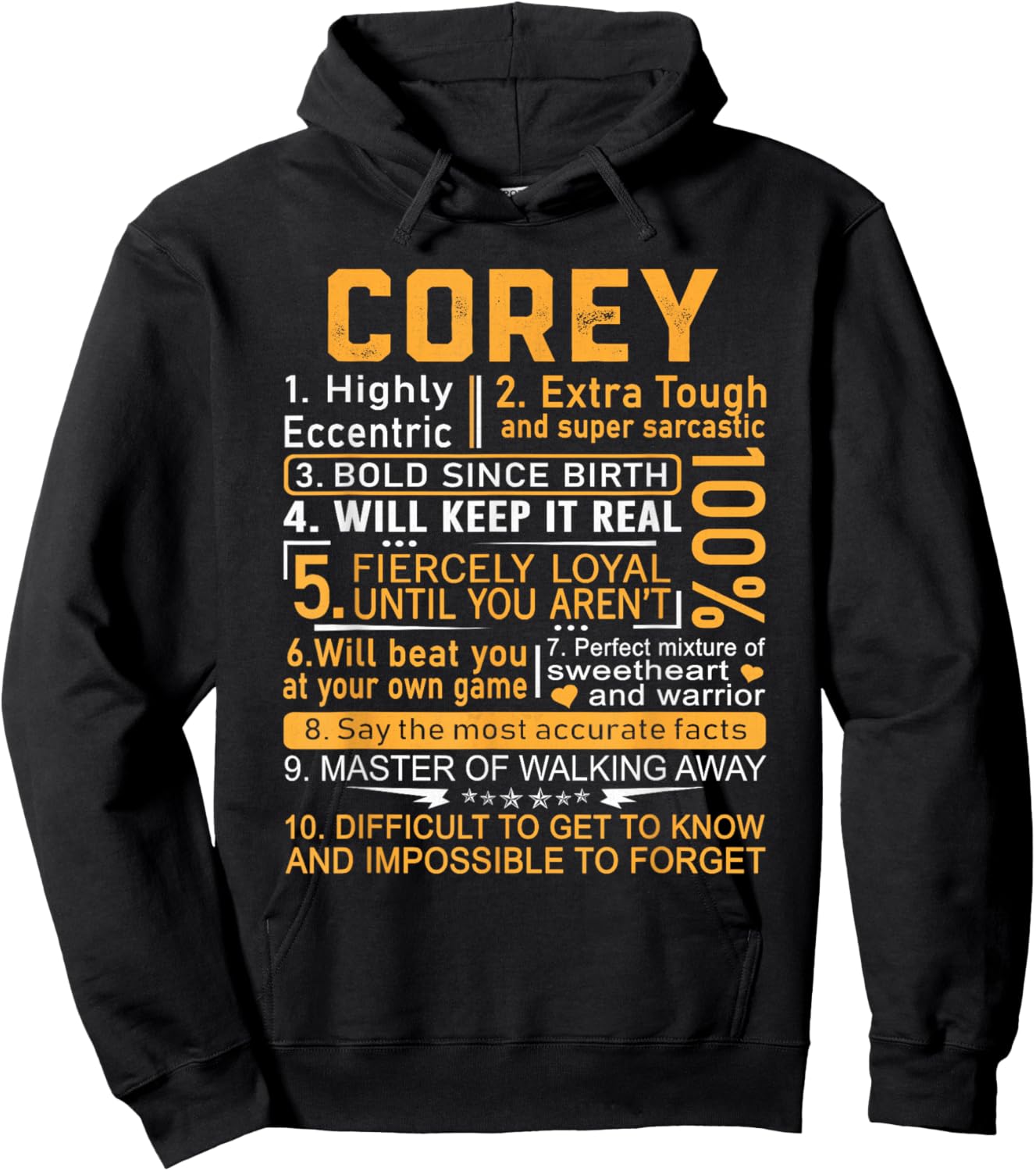 Corey Name Shirt Personalized Corey First Name Hoodie - Hoodie | Black