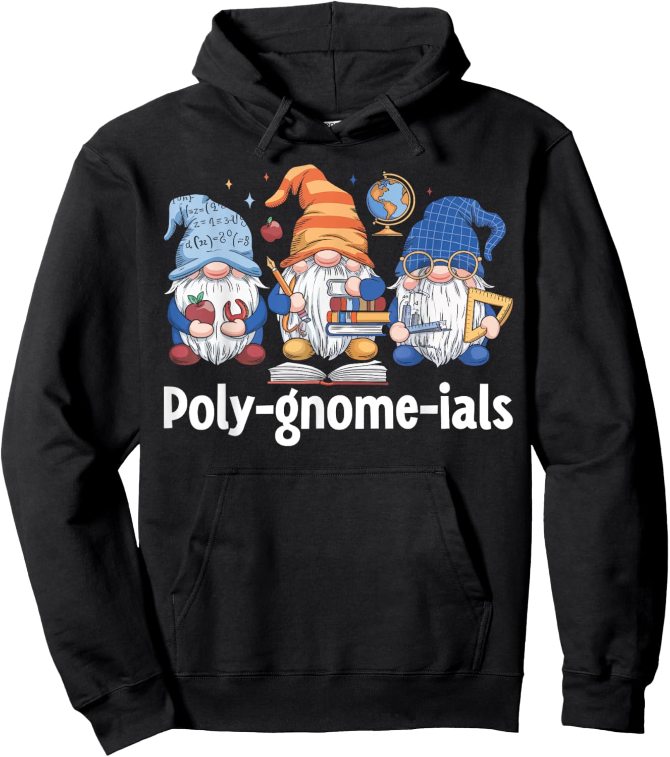 Poly-gnome-ials Gnomes Math Algebra Humor STEM Teacher Hoodie - Hoodie | Black