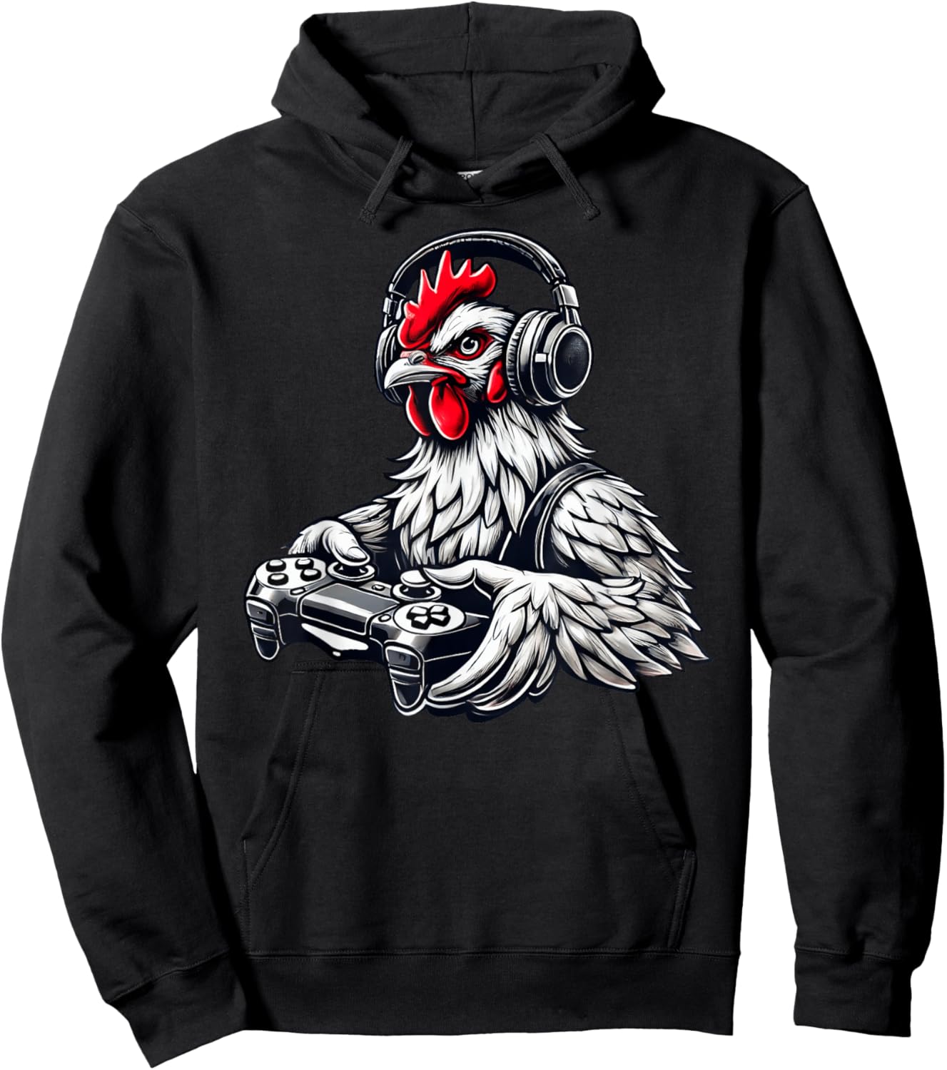 Chicken Funny Video Games Graphic Chicken Gamers Hoodie - Hoodie | Black