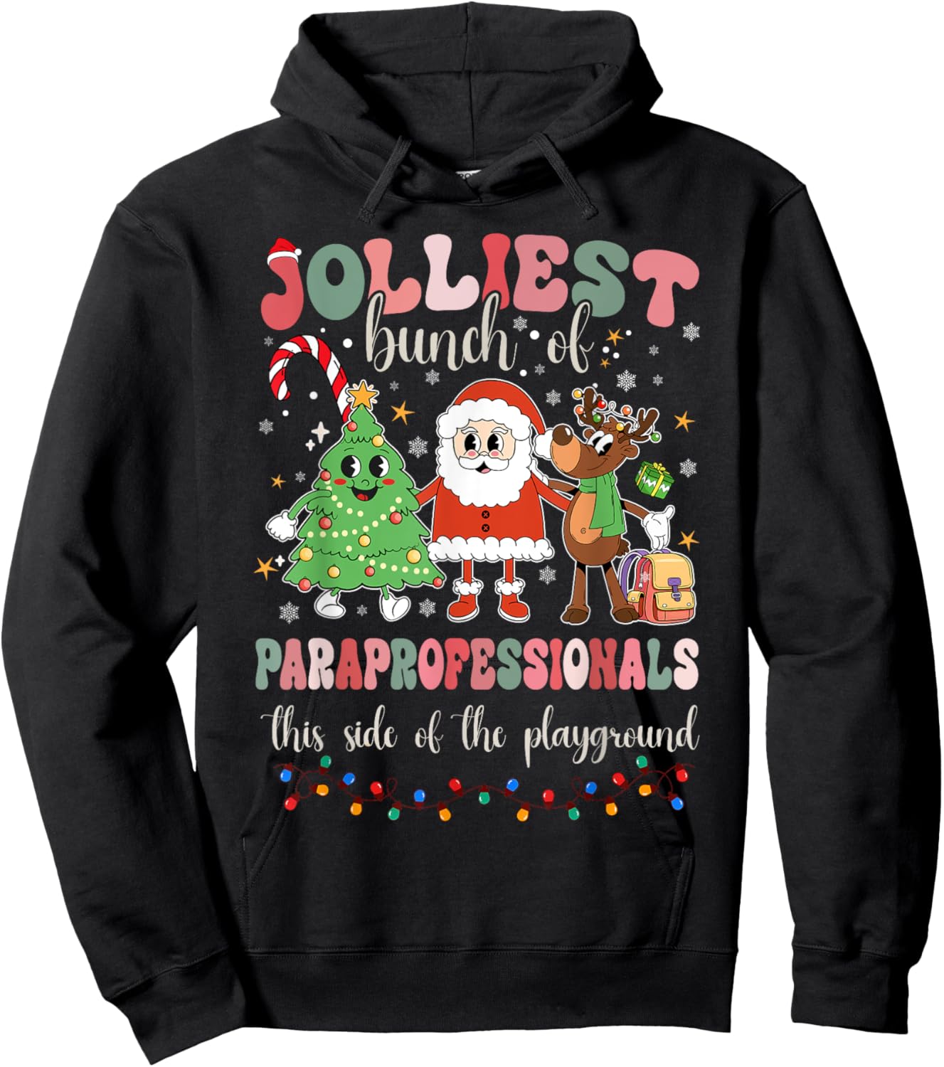This Side Of The Playground Cute Merry Paras Hoodie - Hoodie | Black