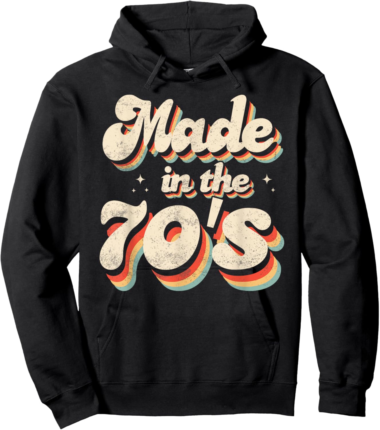 Retro Vintage 1970s Birthday Made in the 70s Hoodie - Hoodie | Black