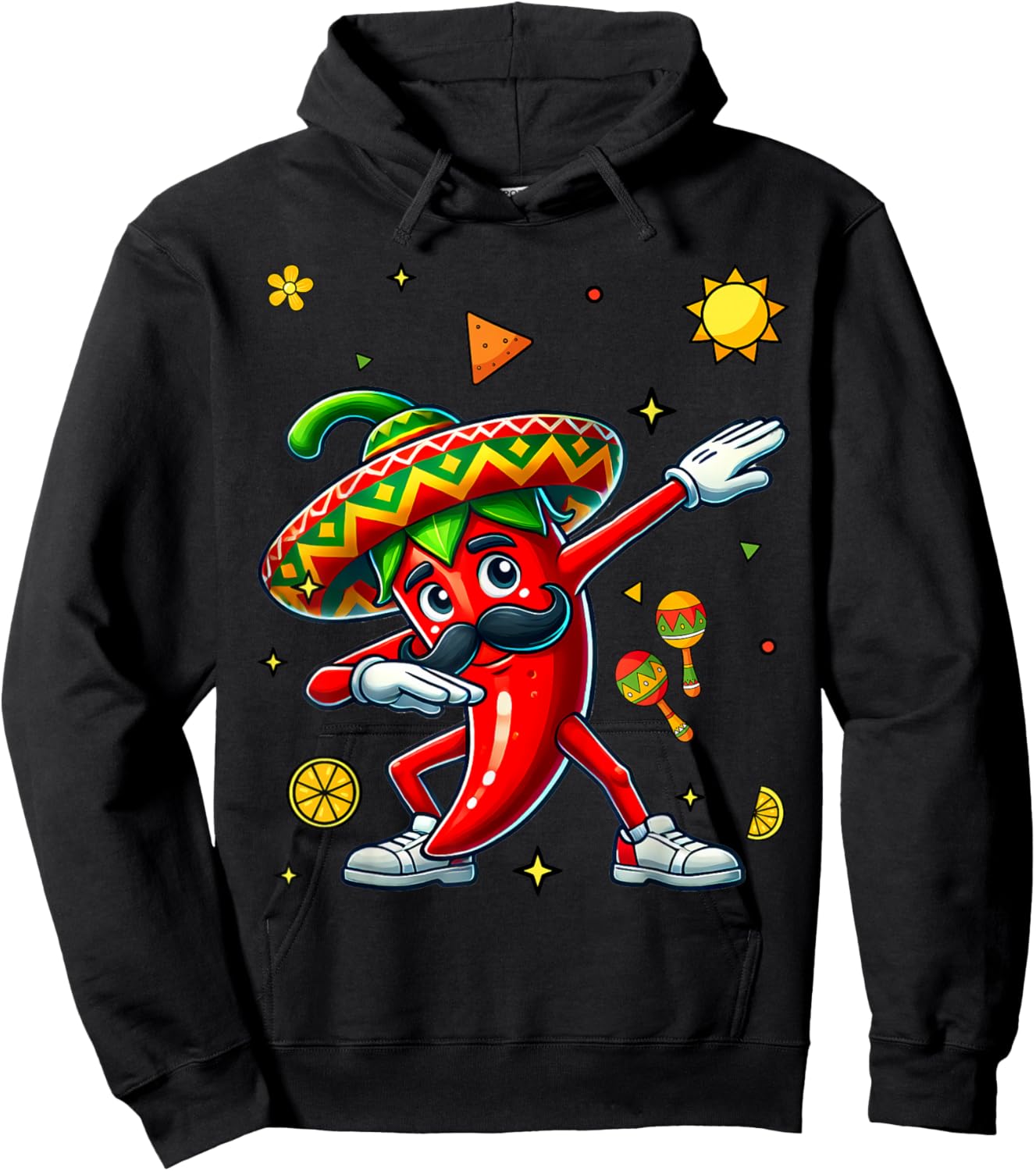 Cute Chili Dabbing Pepper Mexican Hot Jalapeno Dab Hoodie - Hoodie | Black