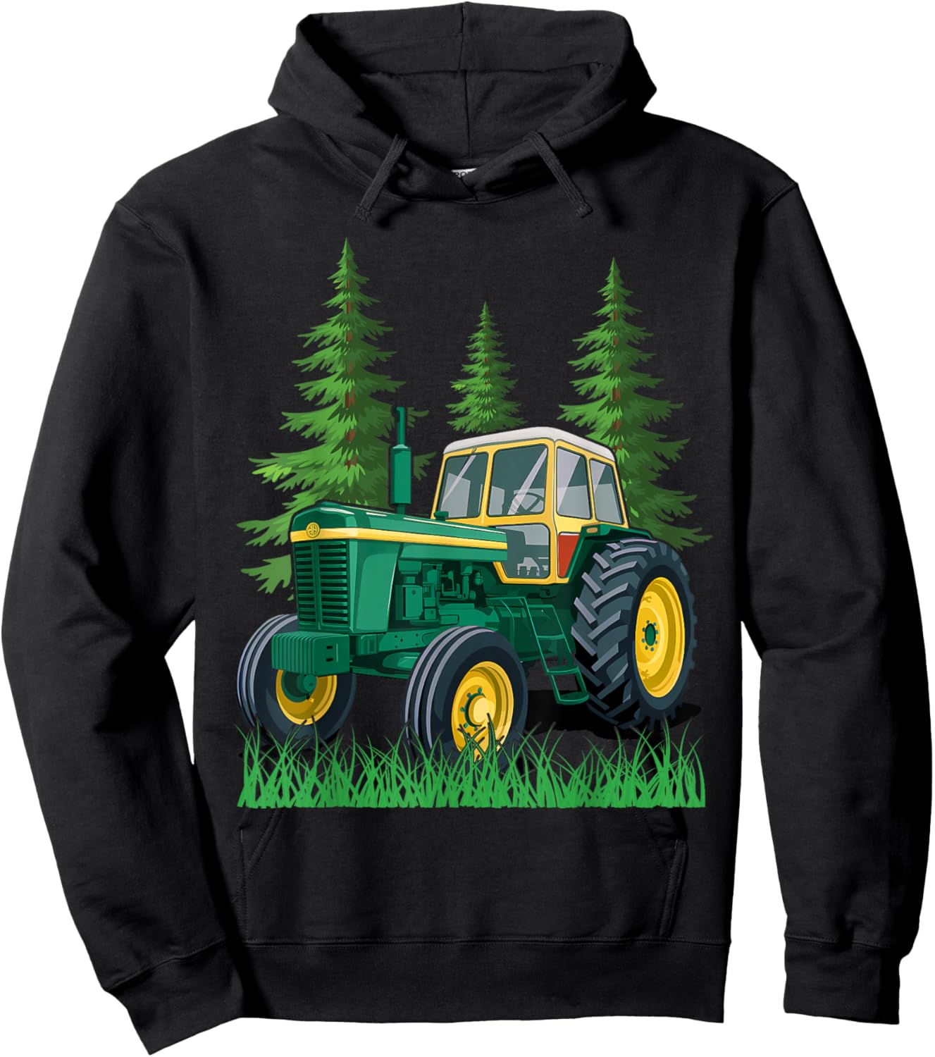 Green Farming Tractor Hoodie - Hoodie | Black