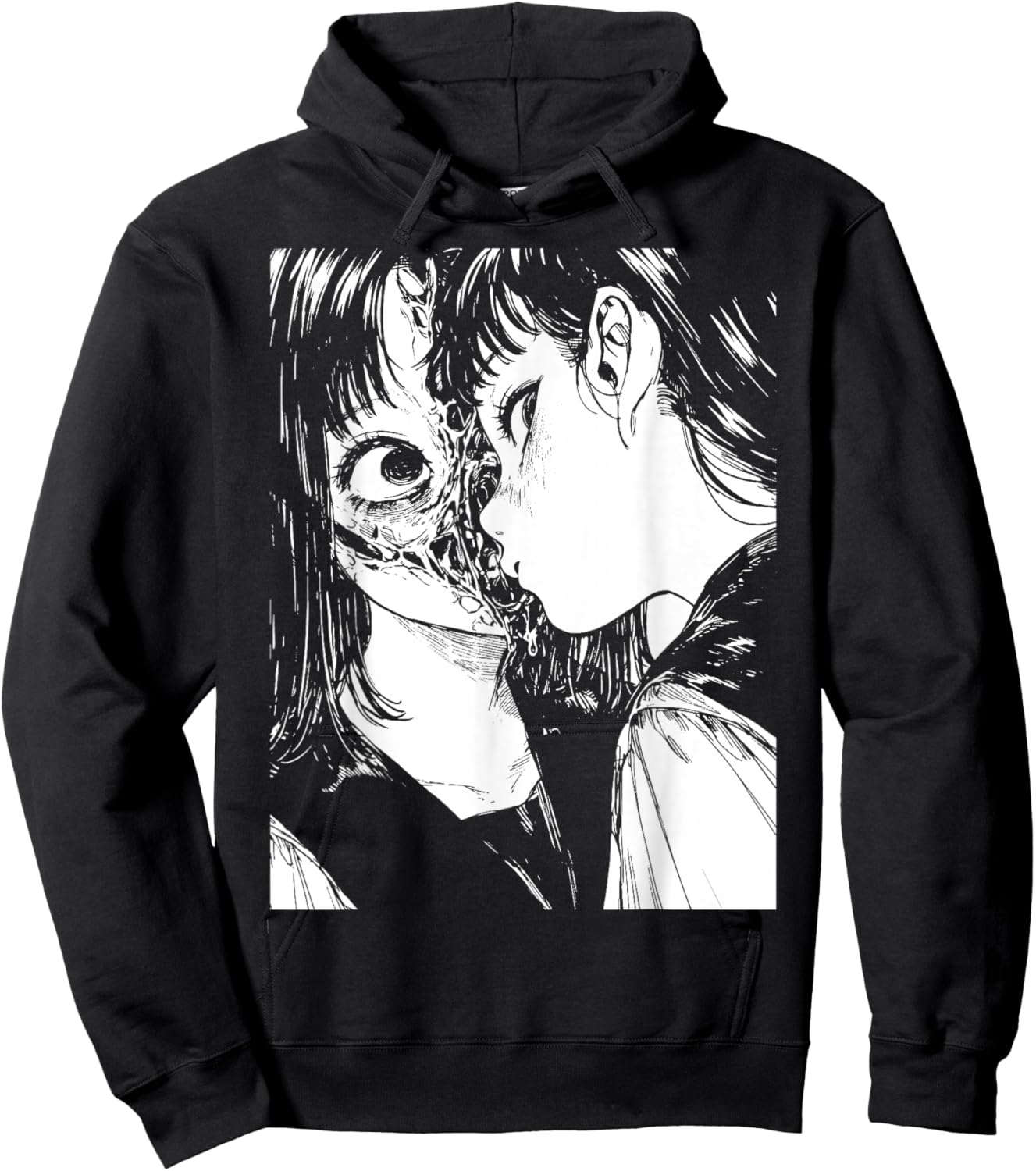 Horror Anime Manga | Japan Japanese Creepy Kawaii Goth Hoodie - Hoodie | Black