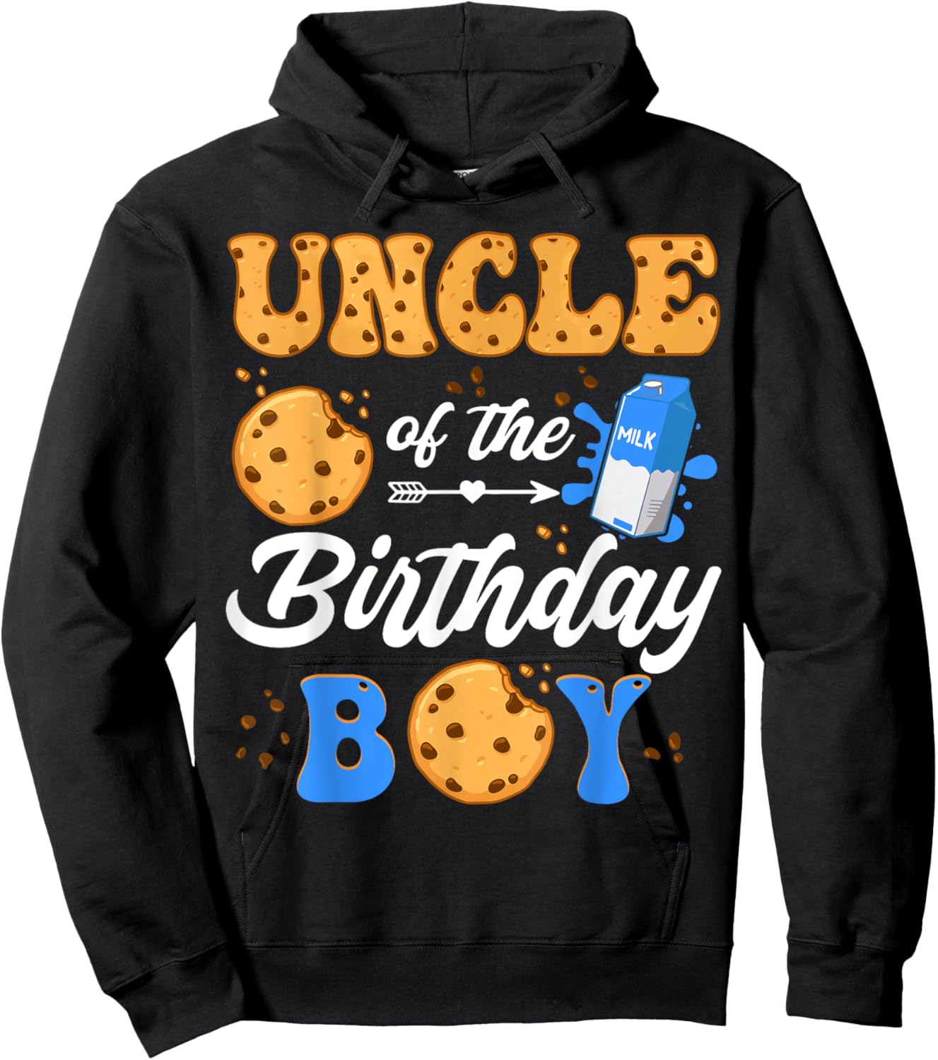 Uncle Of The Birthday Boy Milk And Cookies 1St Birthday Hoodie - Hoodie | Black