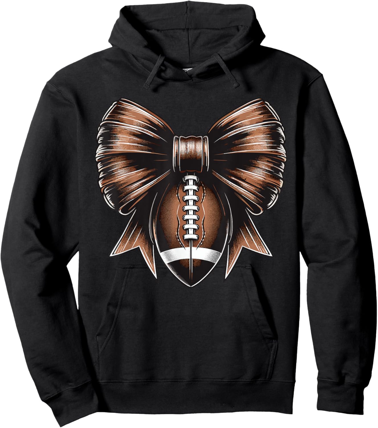 Football Coquette Bow Football Hoodie - Hoodie | Black