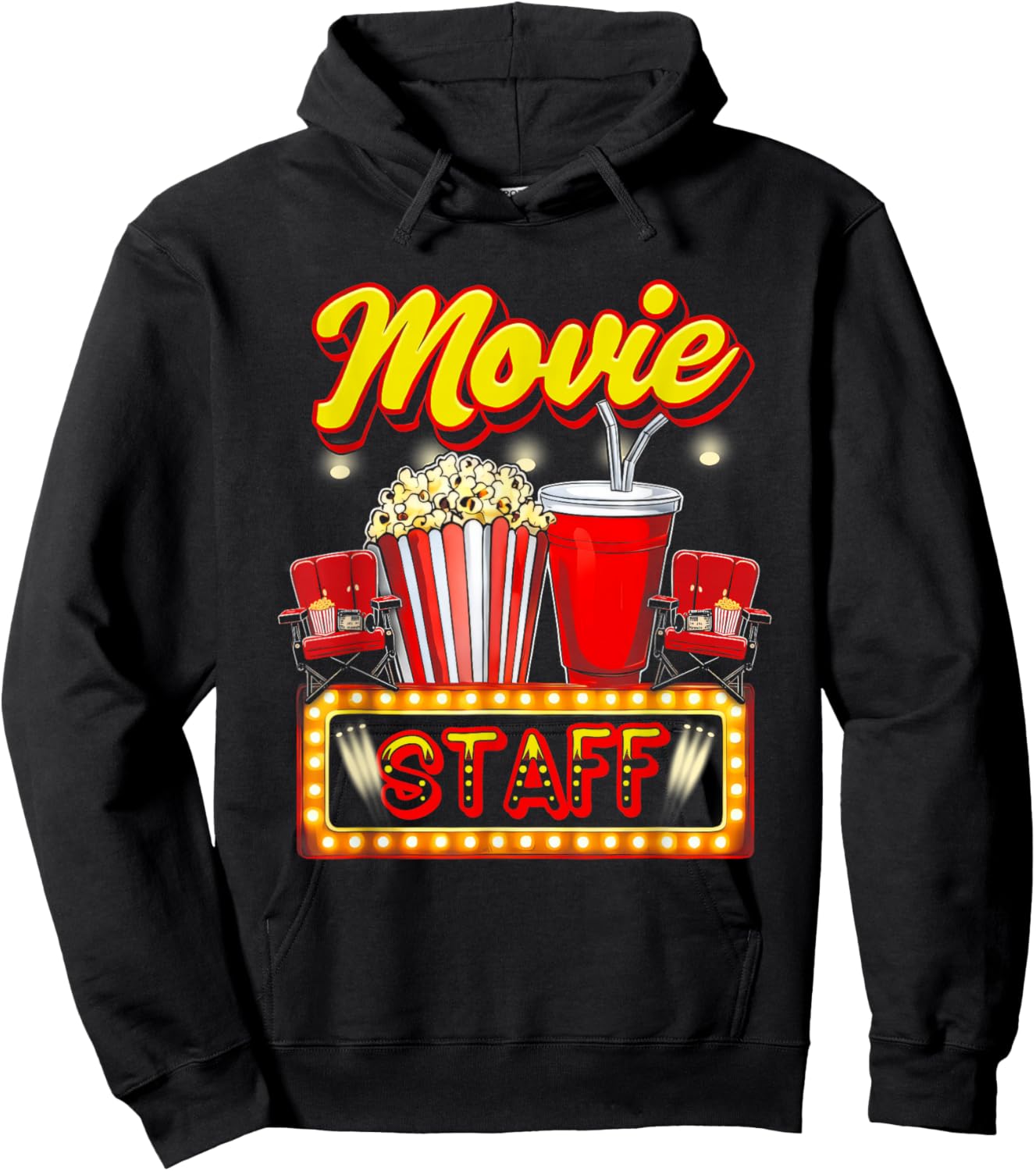 Movie Staff Party Night Behind Scenes Awesomeness Popcorn Hoodie - Hoodie | Black