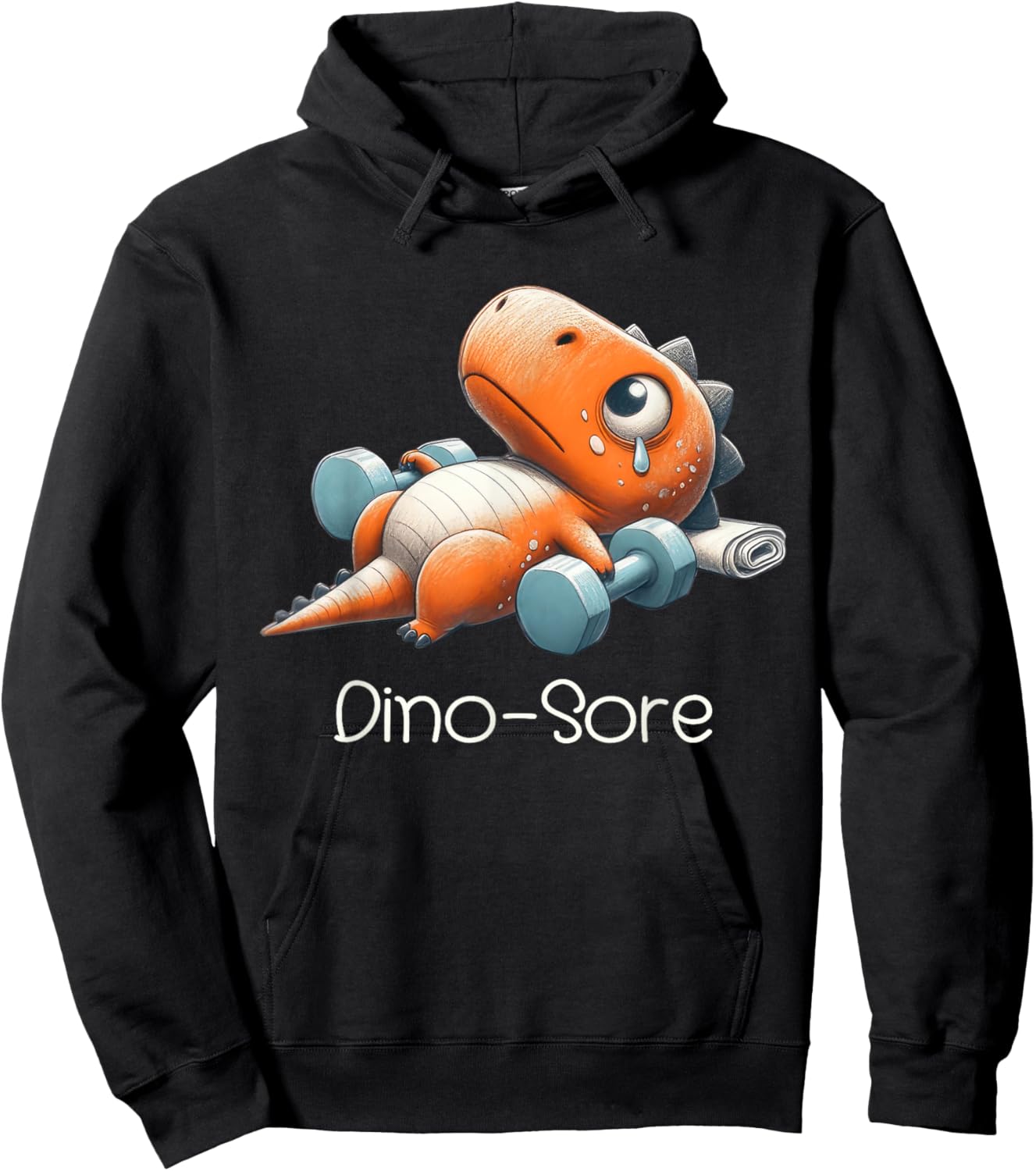Funny Gym Workout Dinosaur Weight Lifting Gym Dino Sore Hoodie - Hoodie | Black