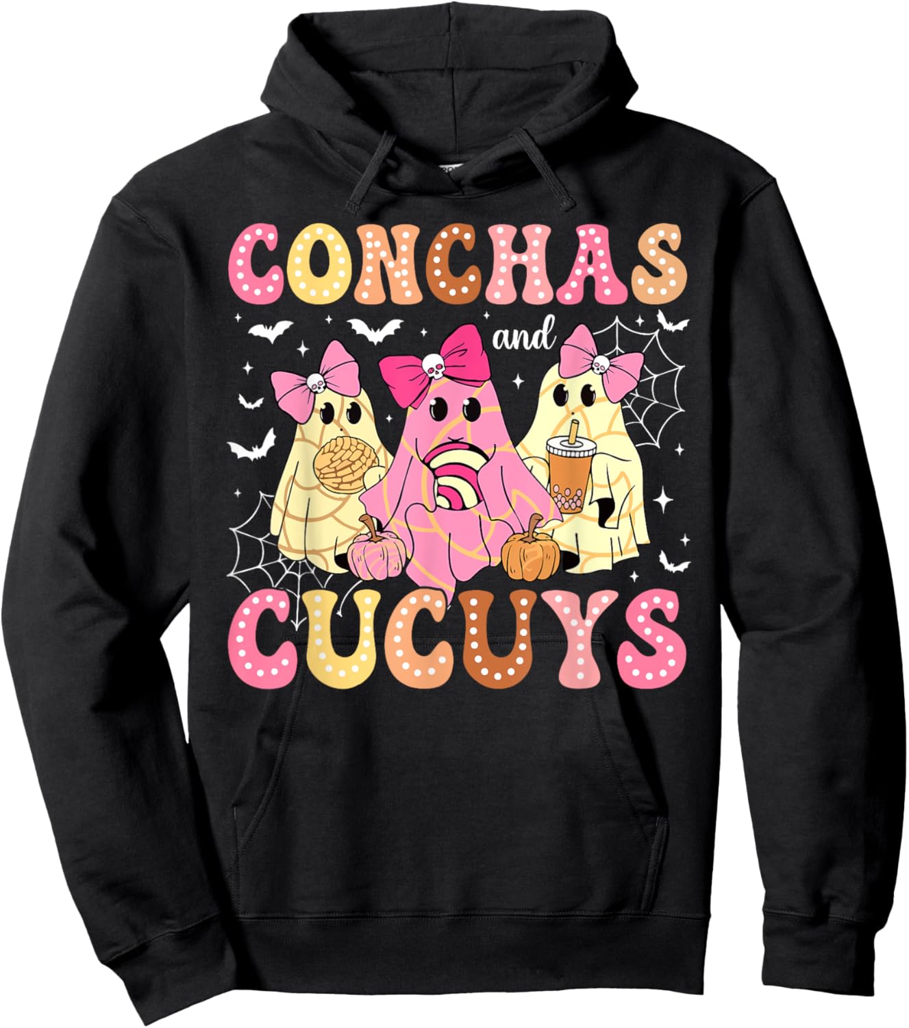 Cute Conchas And Cucuys Ghost Funny Halloween Mexican Ghost Hoodie - Hoodie | Black