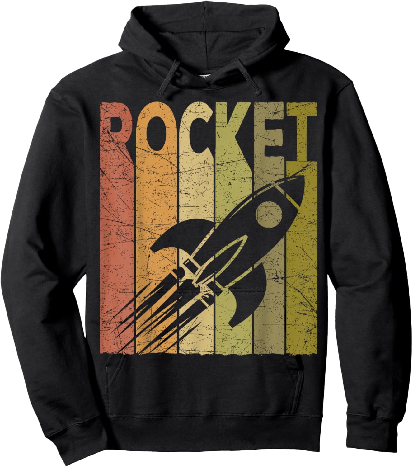 Rocket Vintage Space Rocket Ship Retro Space Nerd Spaceship Hoodie - Hoodie | Black