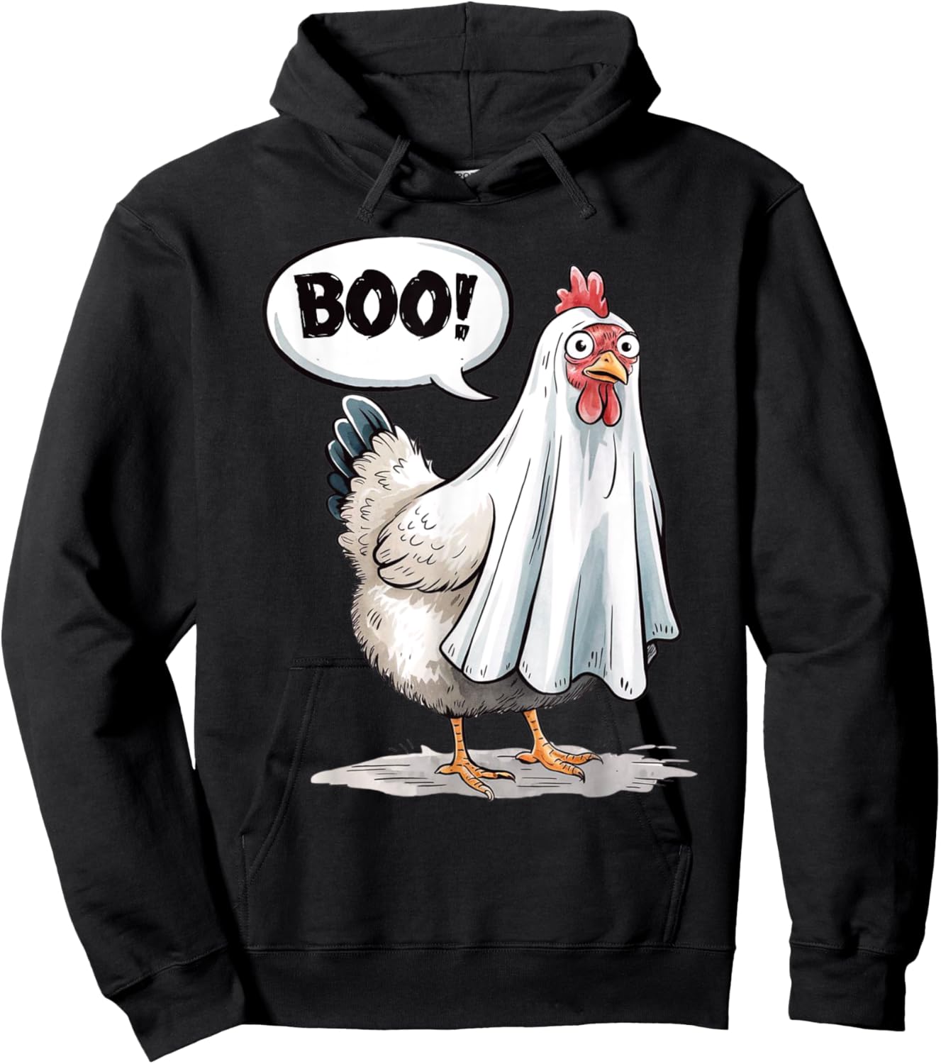 Funny Halloween Chicken Boo Spooky Chicken Halloween Costume Hoodie - Hoodie | Black