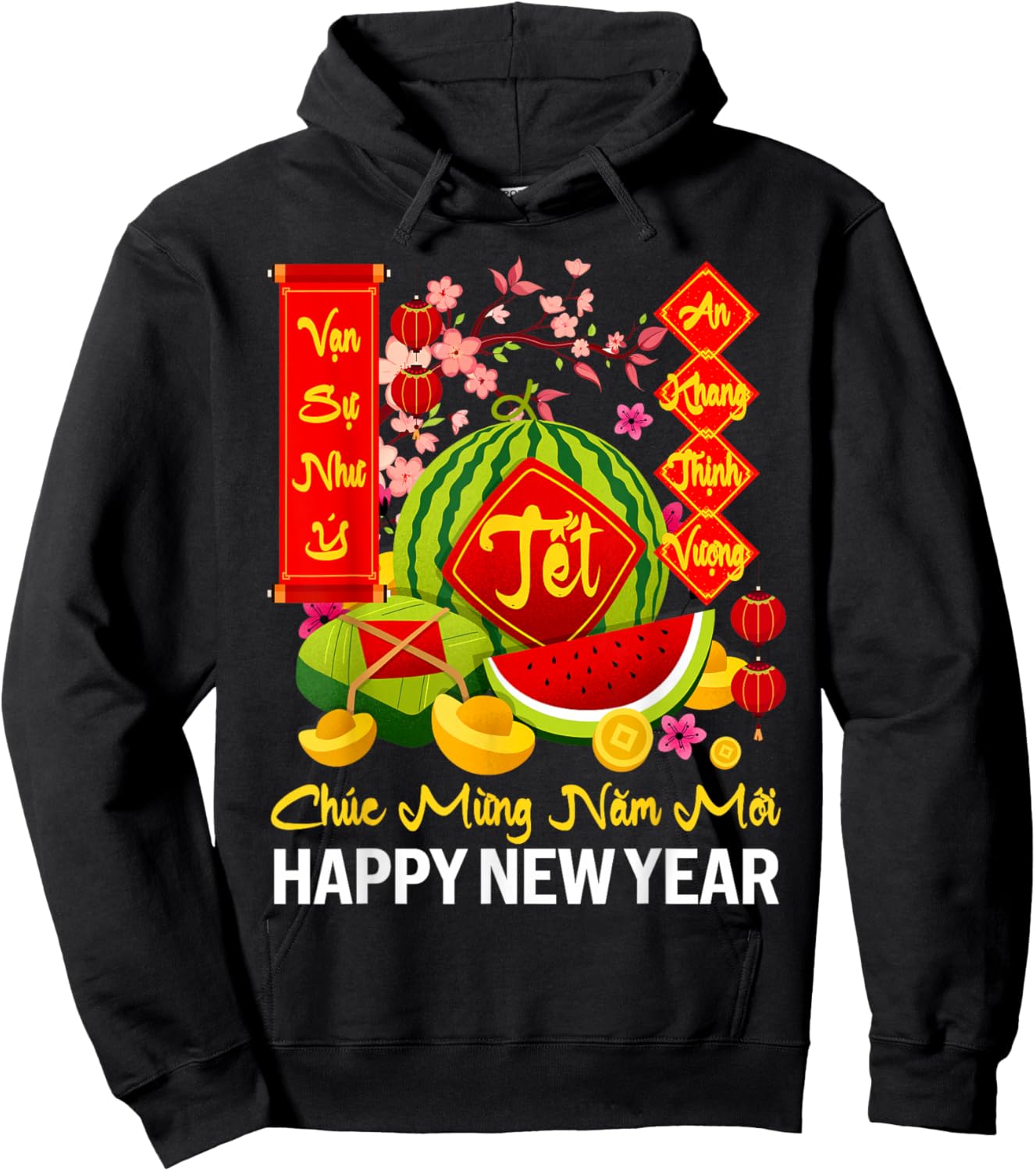 Chuc Mung Nam Moi Happy Lunar New Year Vietnamese Tet Hoodie - Hoodie | Black