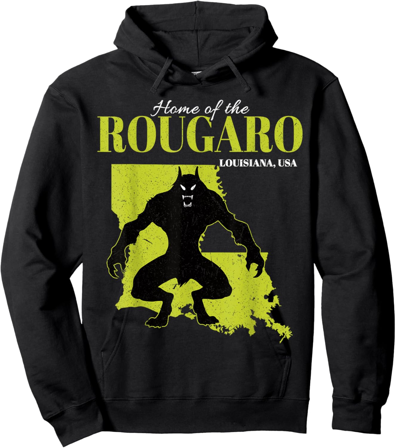 Home Of The Rougaro Louisiana State American Cryptid Hoodie - Hoodie | Black