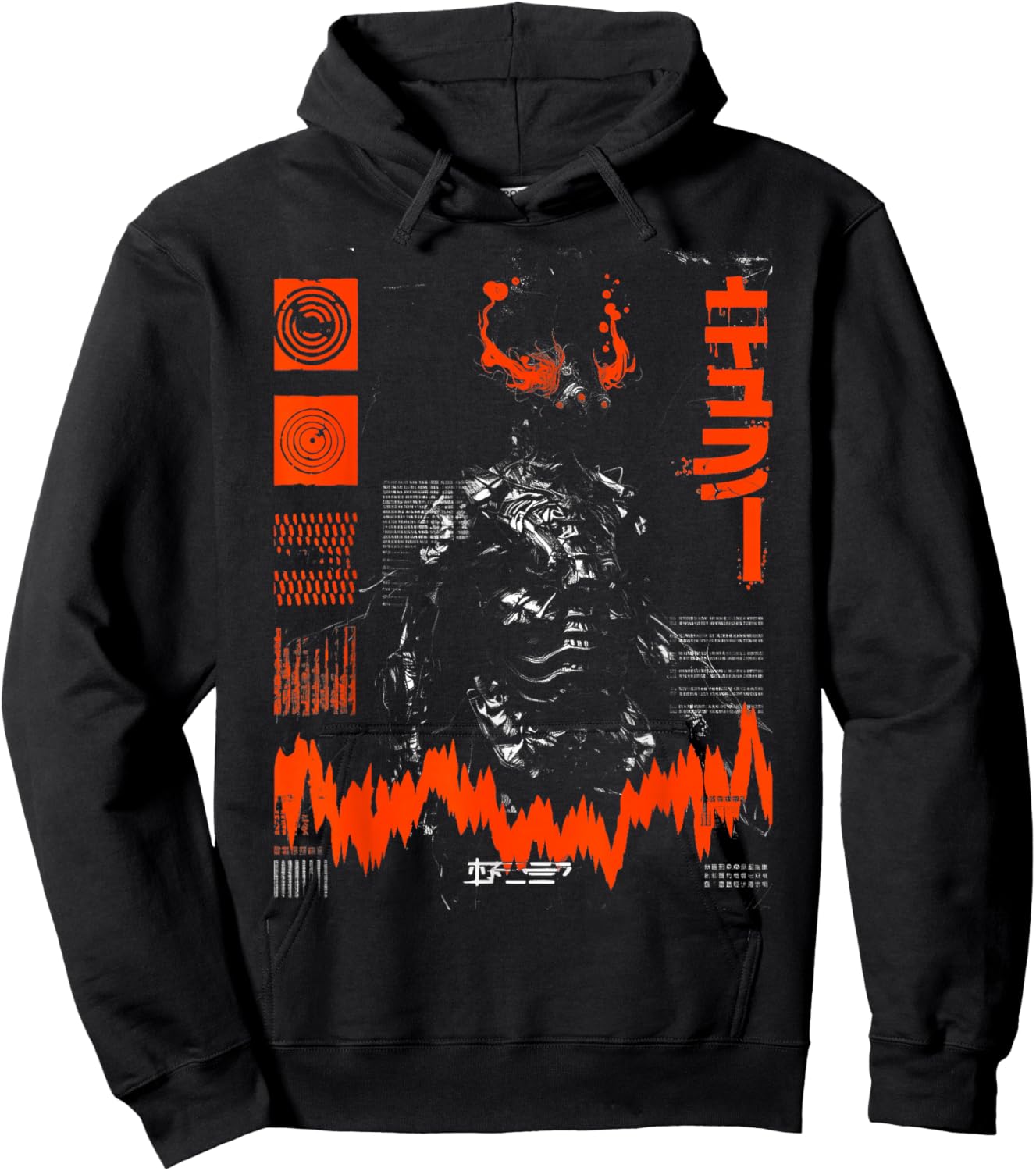 Futuristic Techwear Japanese Cyberpunk Harajuku Horror Punk Hoodie - Hoodie | Black