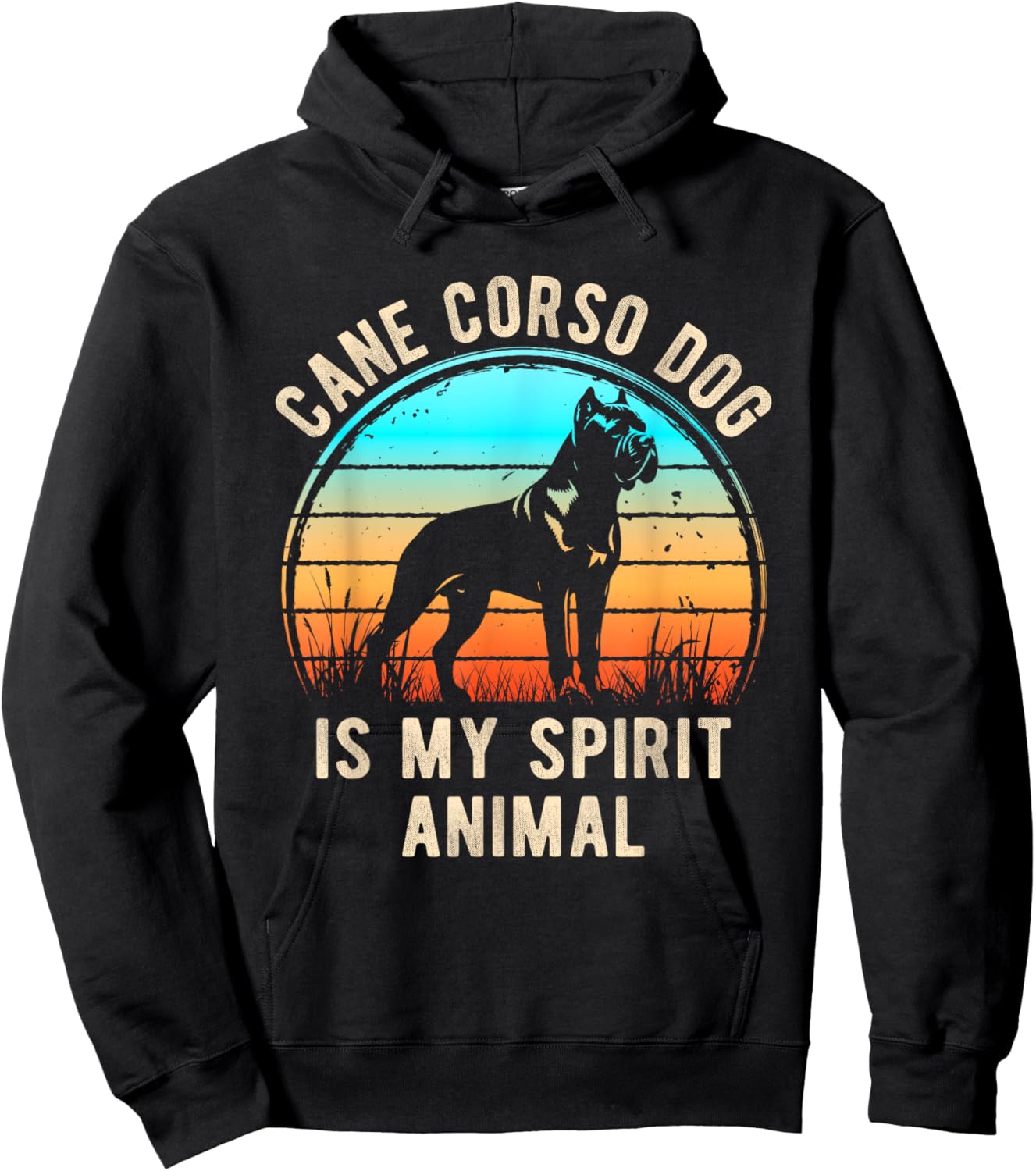 Cane Corso Dog Is My Spirit Animal Retro Dog Lovers Hoodie - Hoodie | Black