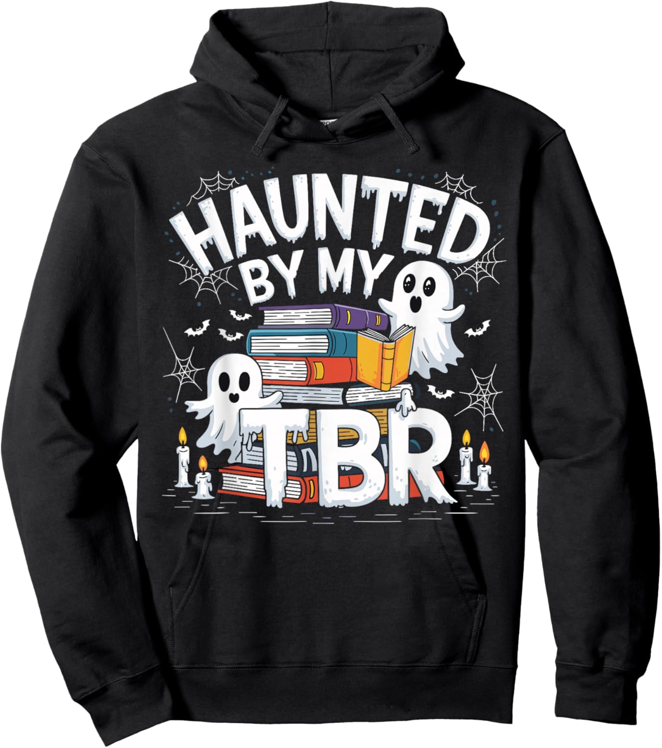 Halloween Book Lover Teacher Ghost Costume Haunted By My Tbr Hoodie - Hoodie | Black