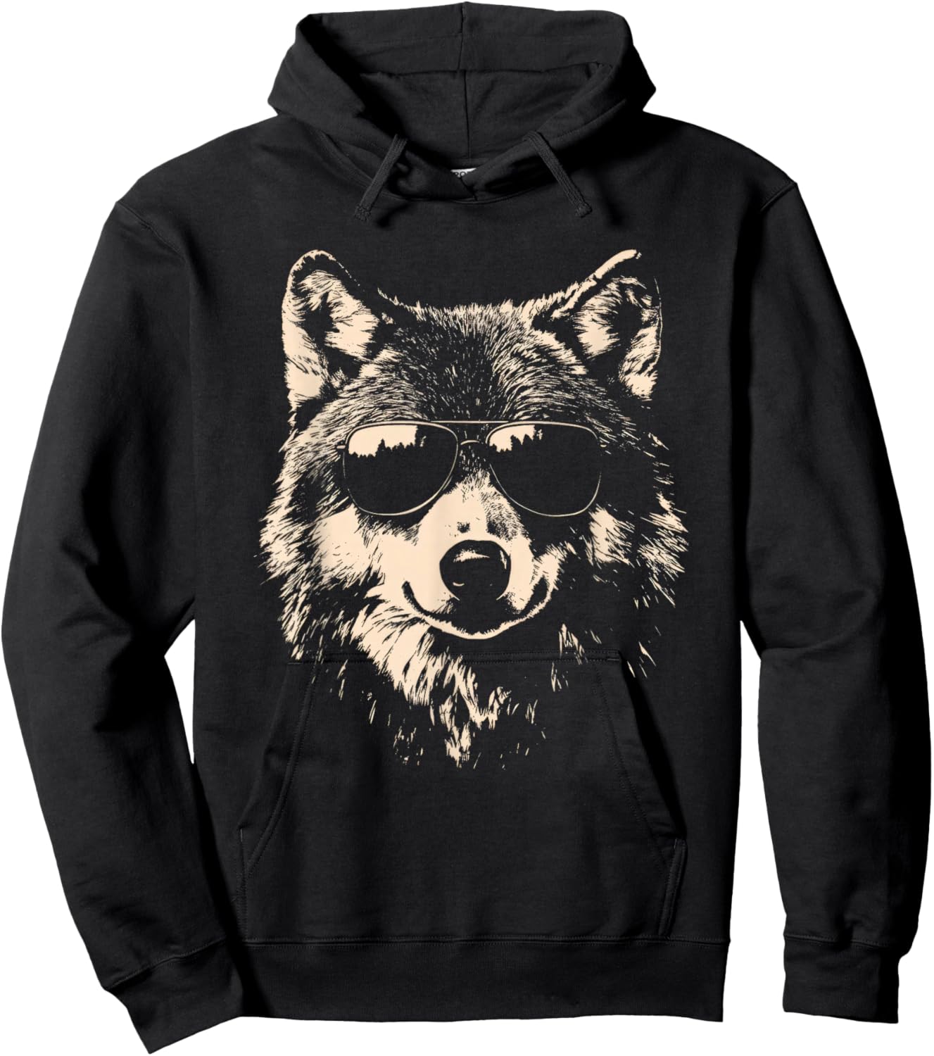 Funny Wolf Cool Rock and Roll Graphic Hoodie - Hoodie | Black