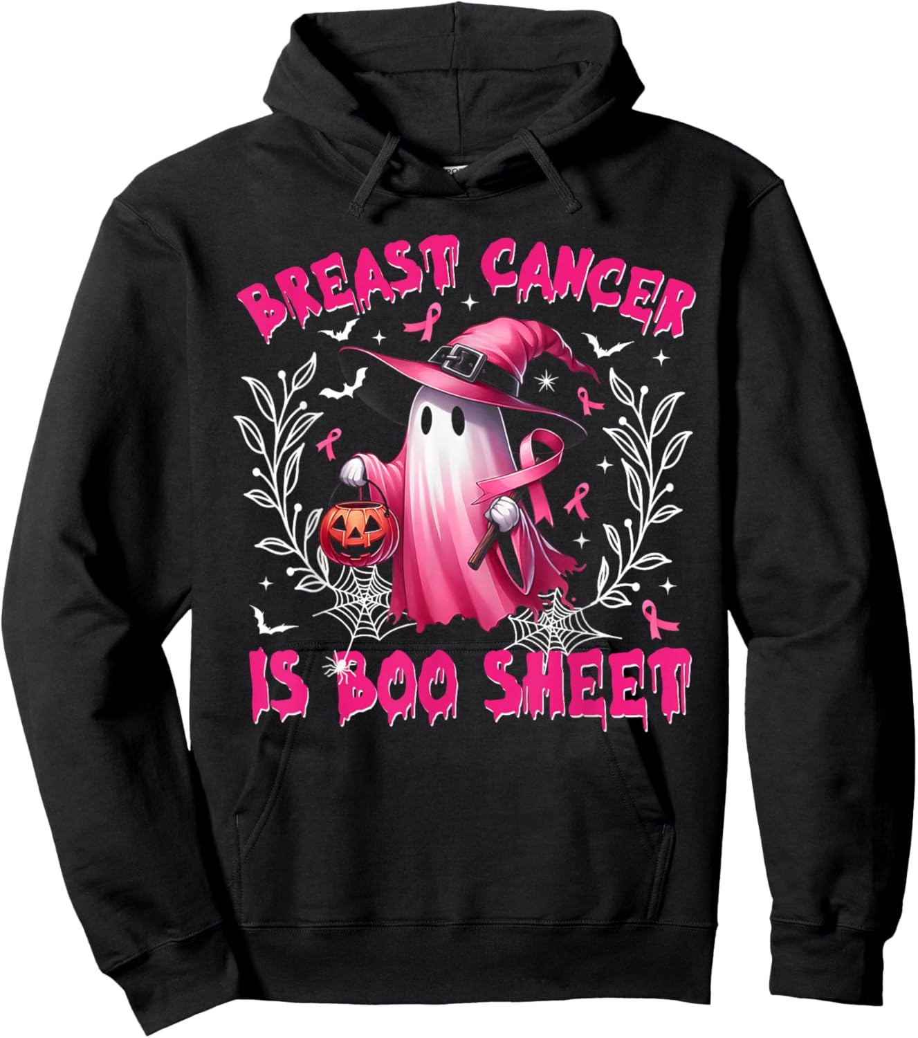 Breast Cancer Is Boo Sheet Halloween Breast Cancer Awareness Hoodie - Hoodie | Black