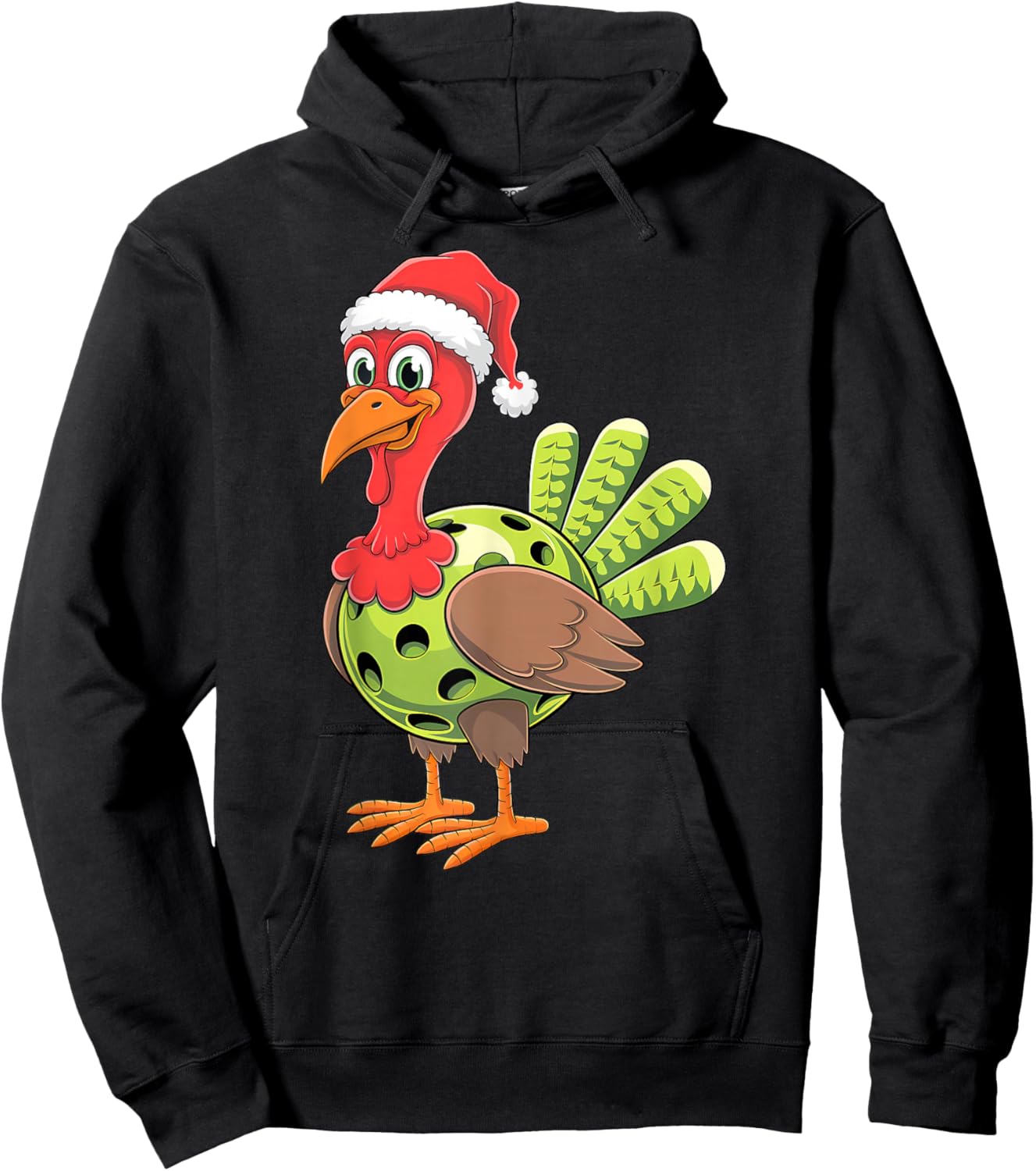 Thanksgiving Turkey Playing Pickleball Pickle ball Lover fun Hoodie - Hoodie | Black