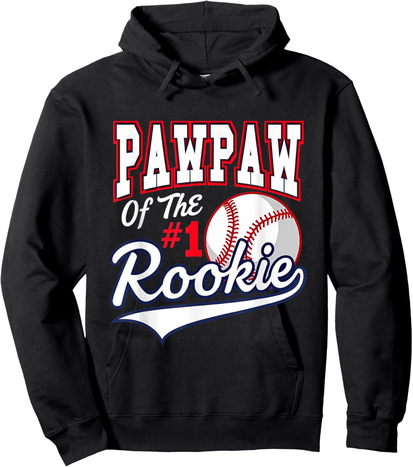 Retro Grandpa Pawpaw Of The Number 1 Rookie Baseball Hoodie - Hoodie | Black