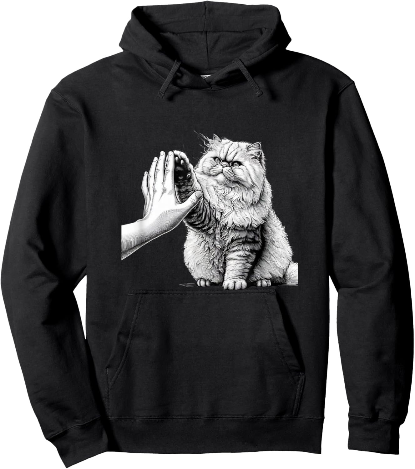 Persian Cat High Five Persian Cats Persian Cat Lover Hoodie - Hoodie | Black