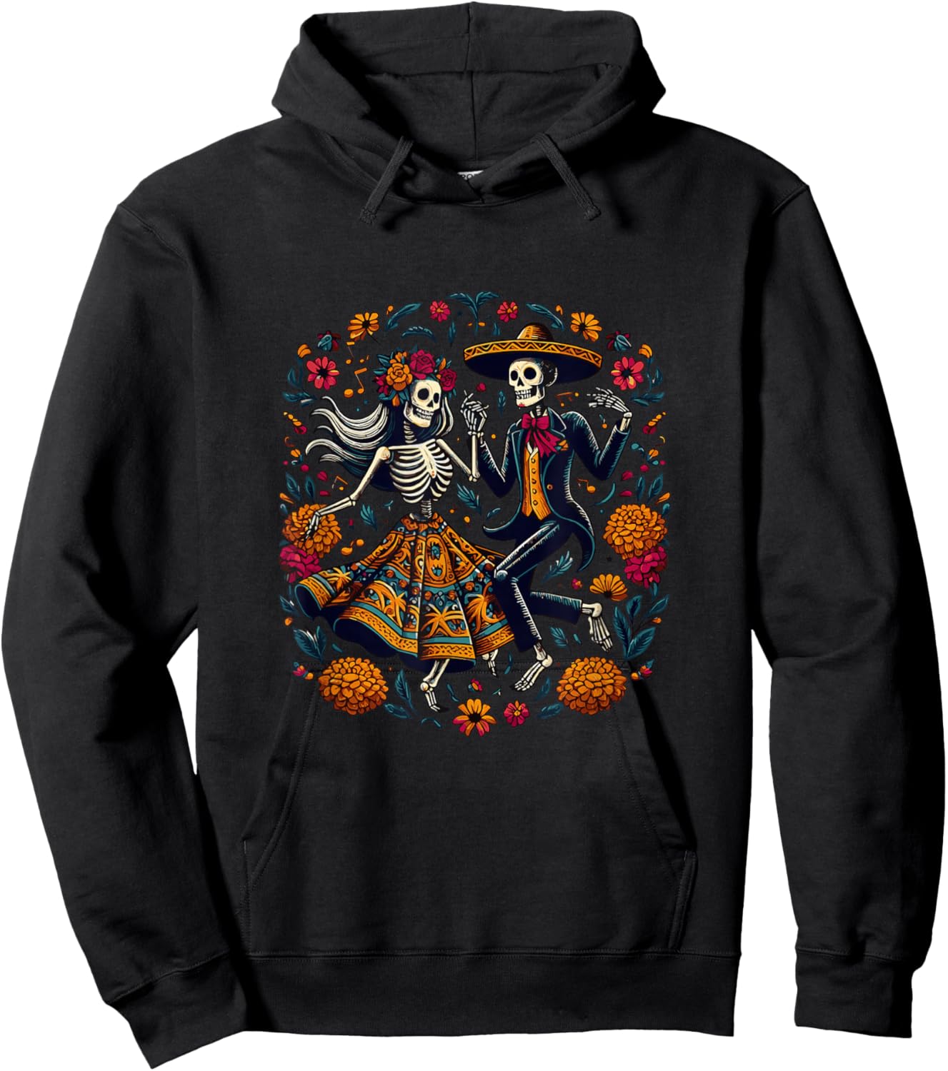 Dia De Los Muertos Skeletons Dancing Mexican Day Of The Dead Hoodie - Hoodie | Black
