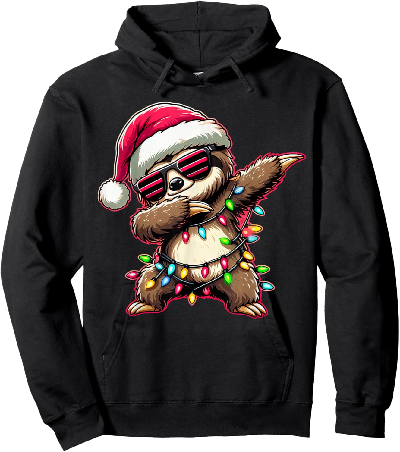 Dabbing Sloth Xmas For Kids Boys Girl Sloth Lover Christmas Hoodie - Hoodie | Black