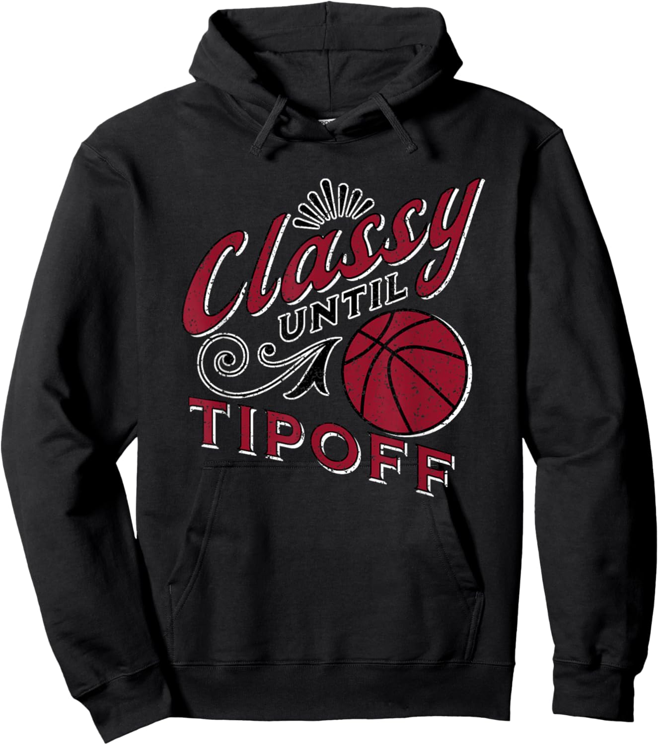 Classy Women Basketball Maroon Gift Basketball Mom Text Hoodie - Hoodie | Black
