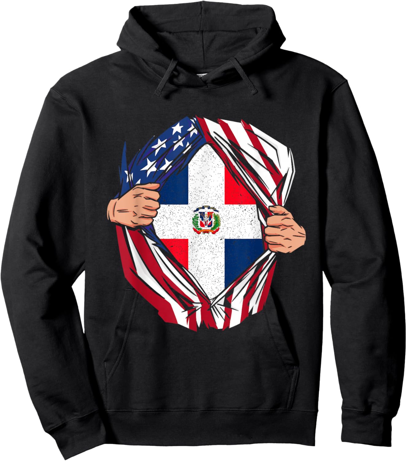 Dominican Republic Pride Funny National Expat Patriotic Hoodie - Hoodie | Black